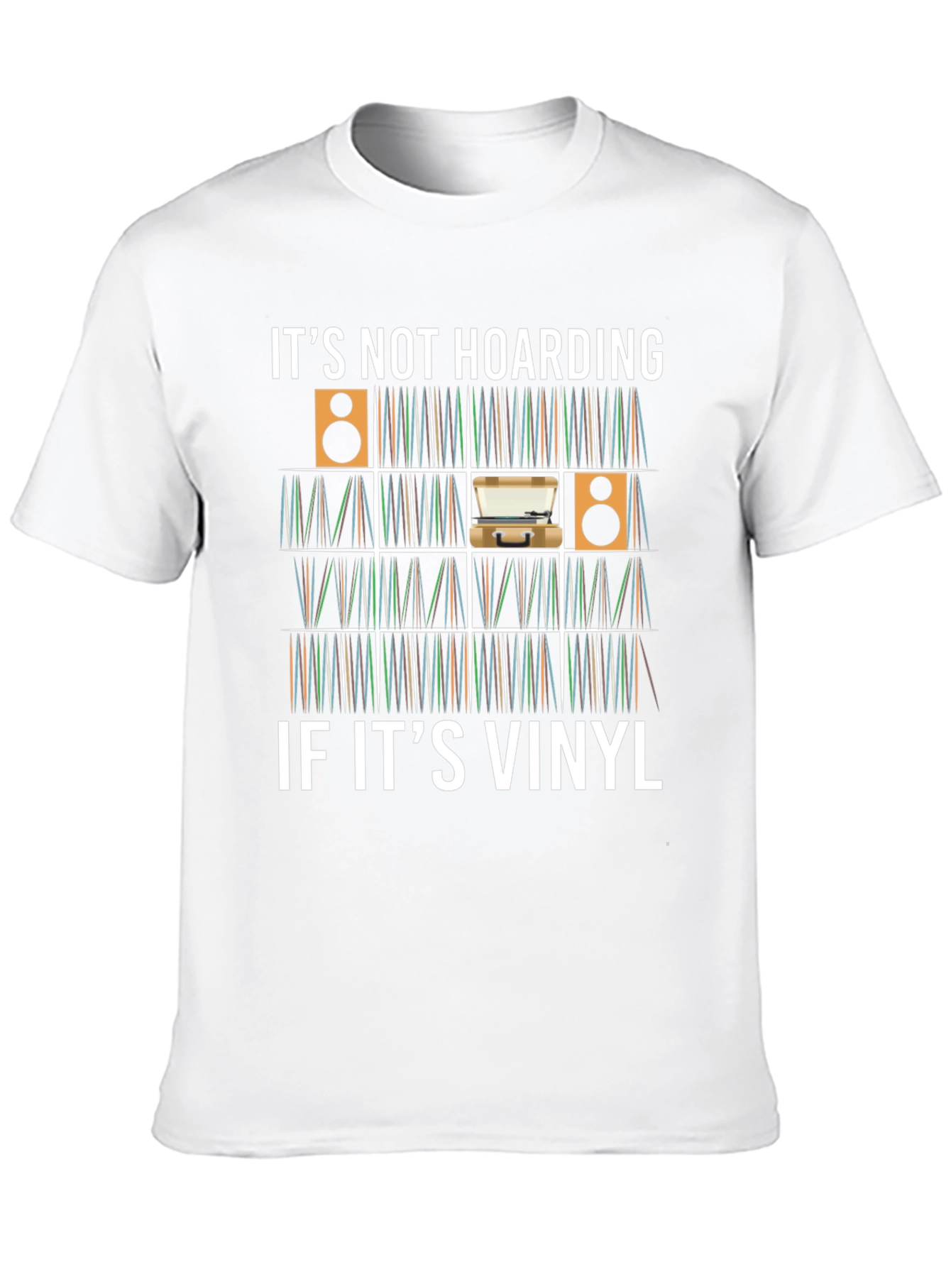 Black It's Not Hoarding If It's Vinyl T-Shirt view 10