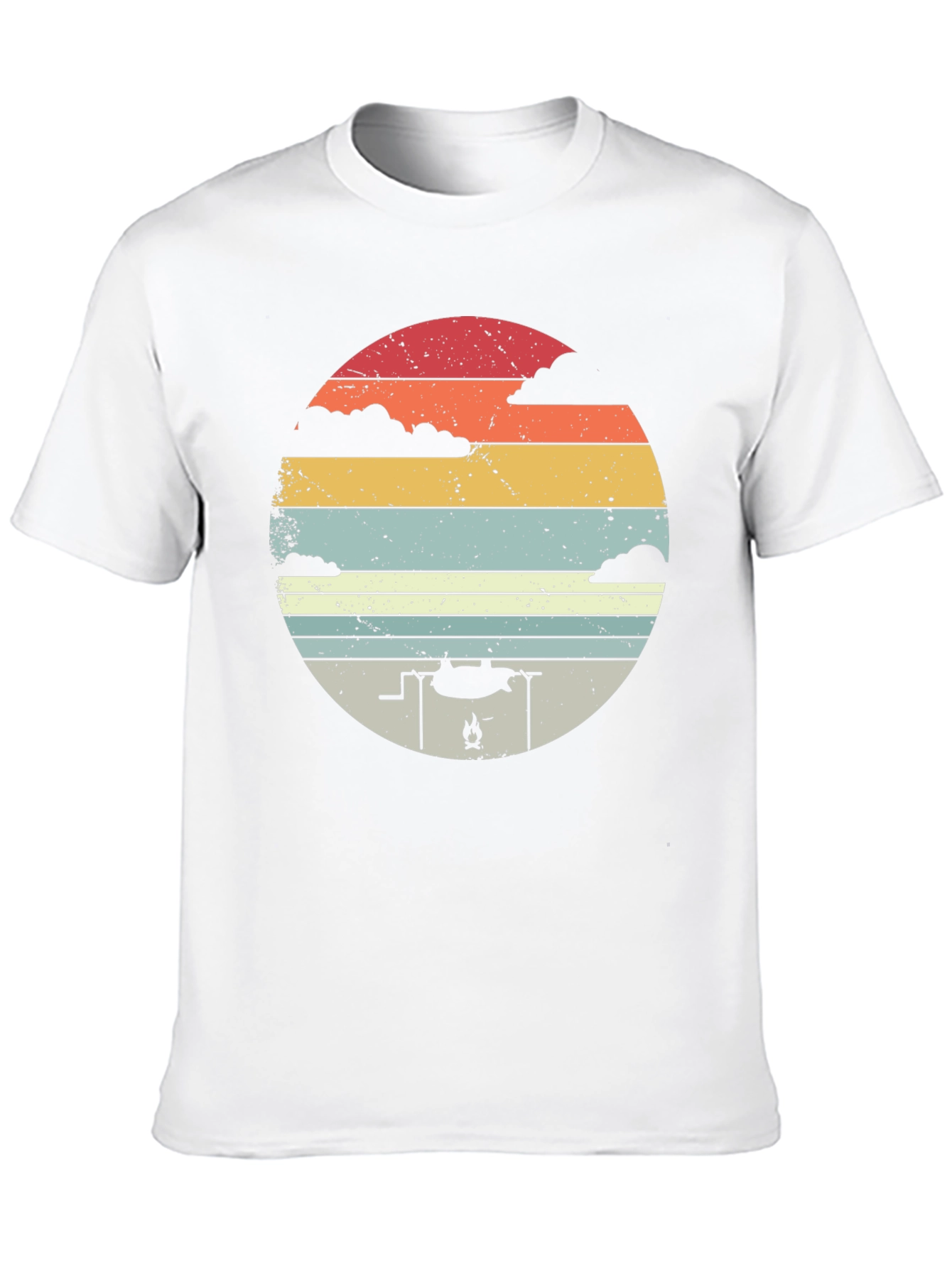 Black Retro Campfire T-Shirt - Outdoor Adventure Tee view 10