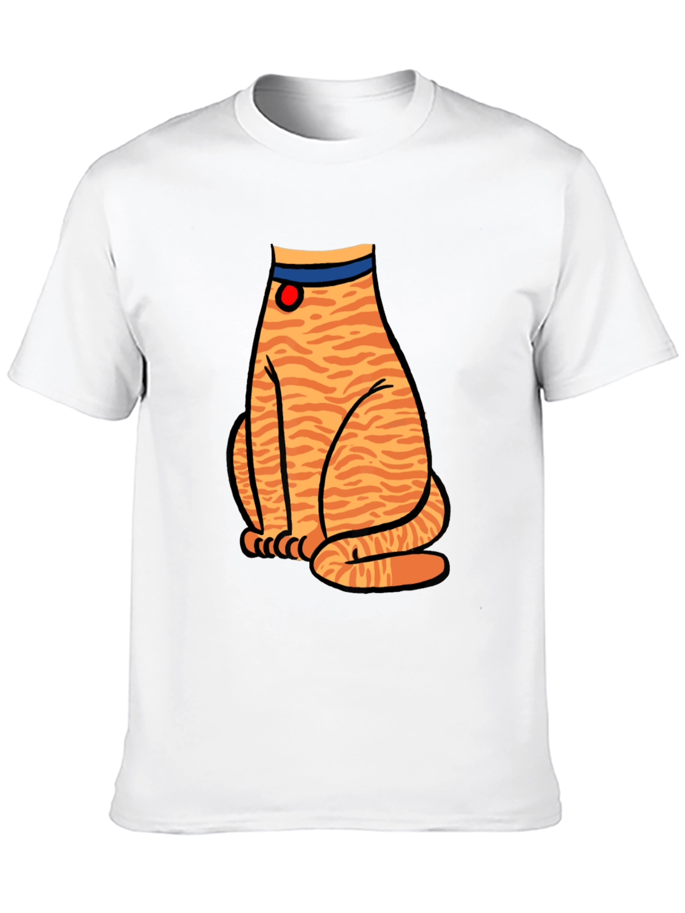 Black Striped Cat Graphic T-Shirt - Unisex Black Tee view 10