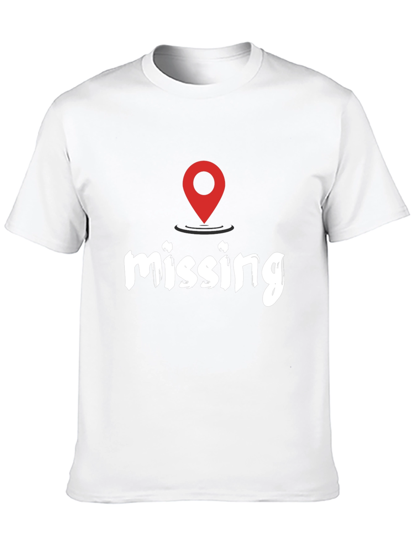 Black Missing You Location T-Shirt - Black Casual Tee view 10