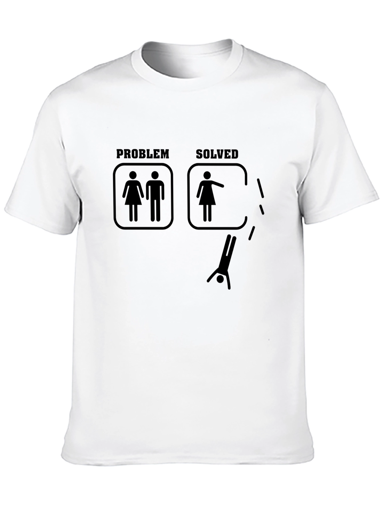 Black Problem Solved T-Shirt - Funny Single Life Graphic Tee view 10