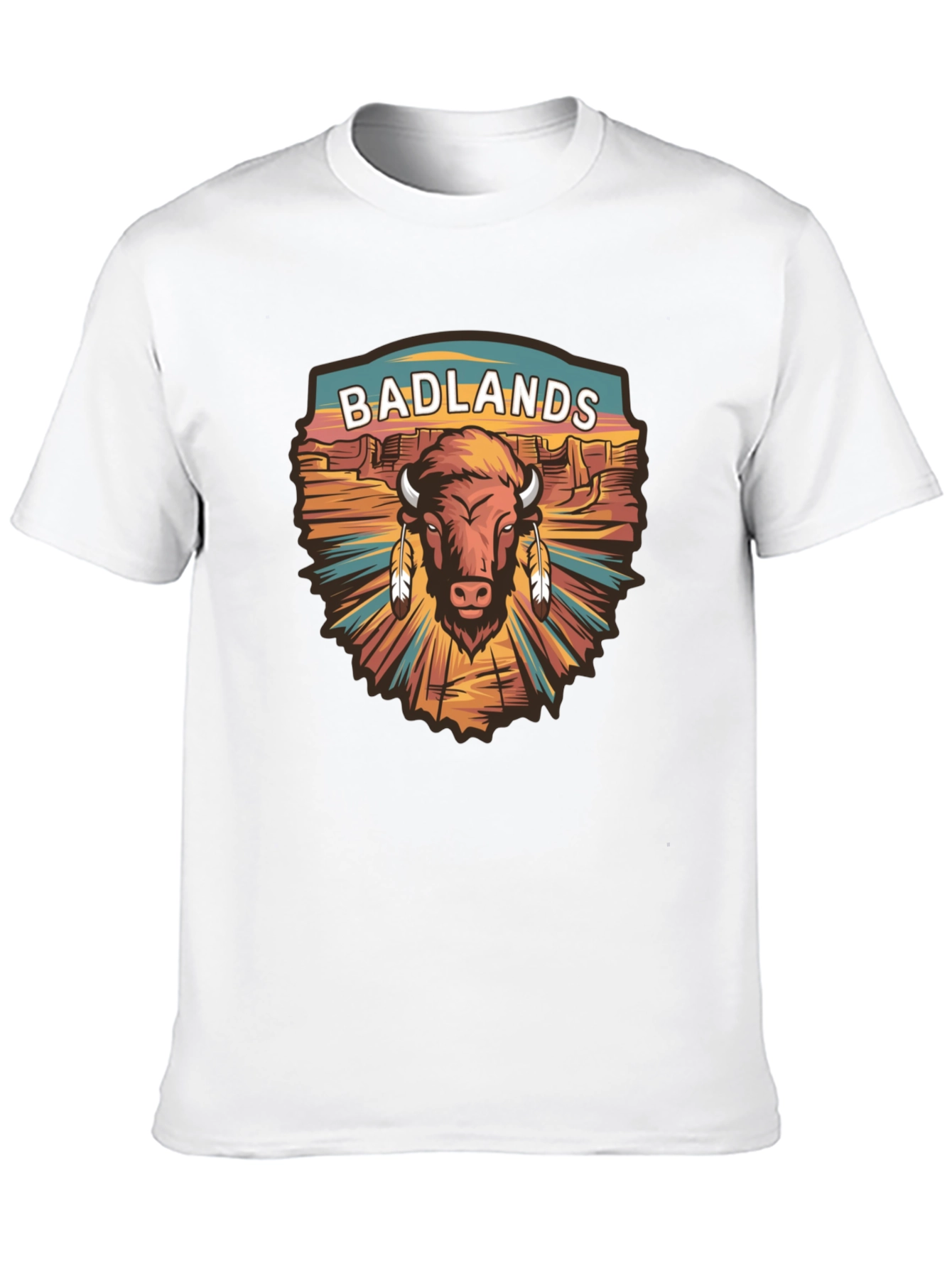 Black Badlands Bison Graphic Tee - Black Cotton T-Shirt view 10