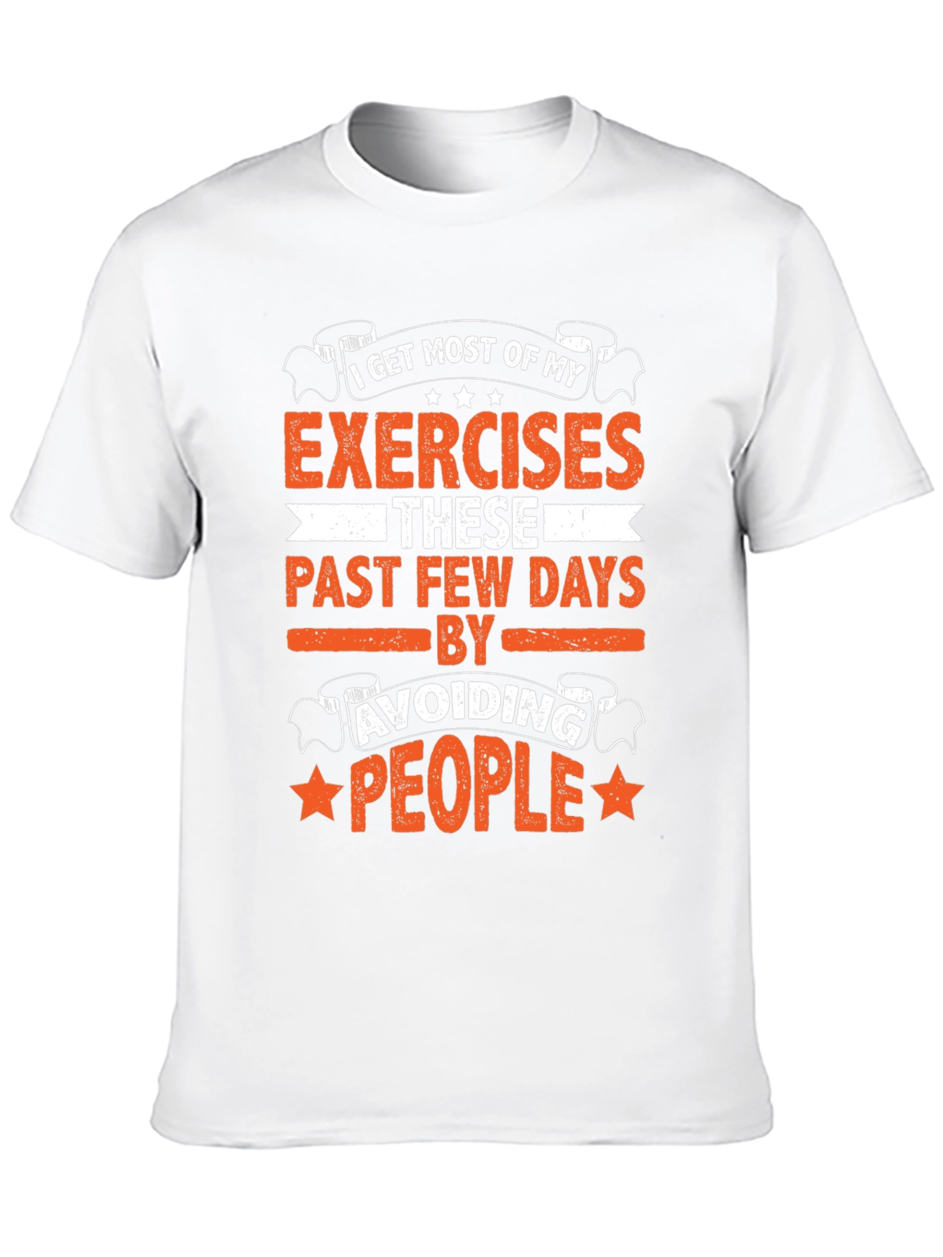 Black Funny Exercise Avoid People Graphic Tee view 10