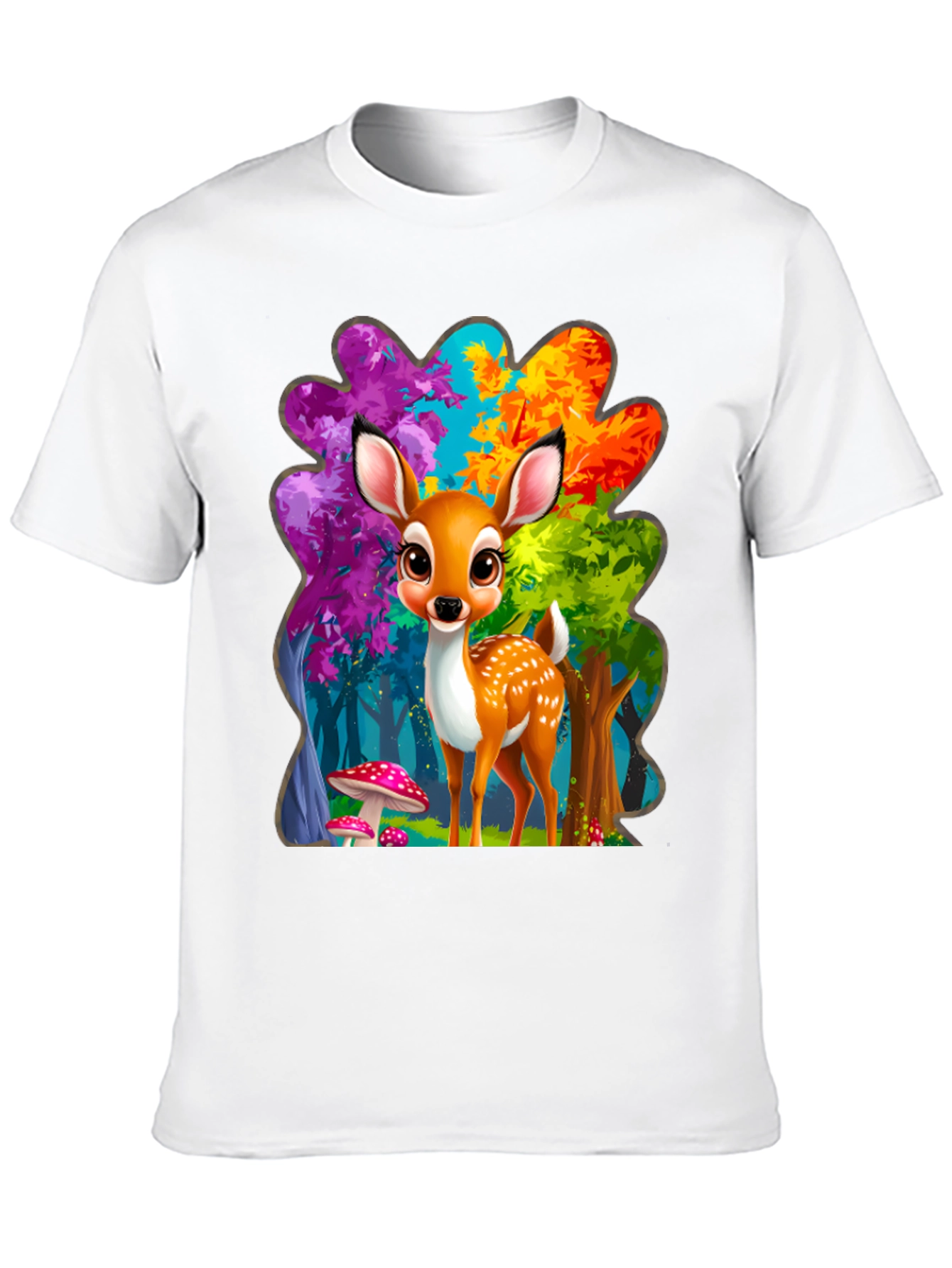 Black Cute Deer Graphic Tee view 10