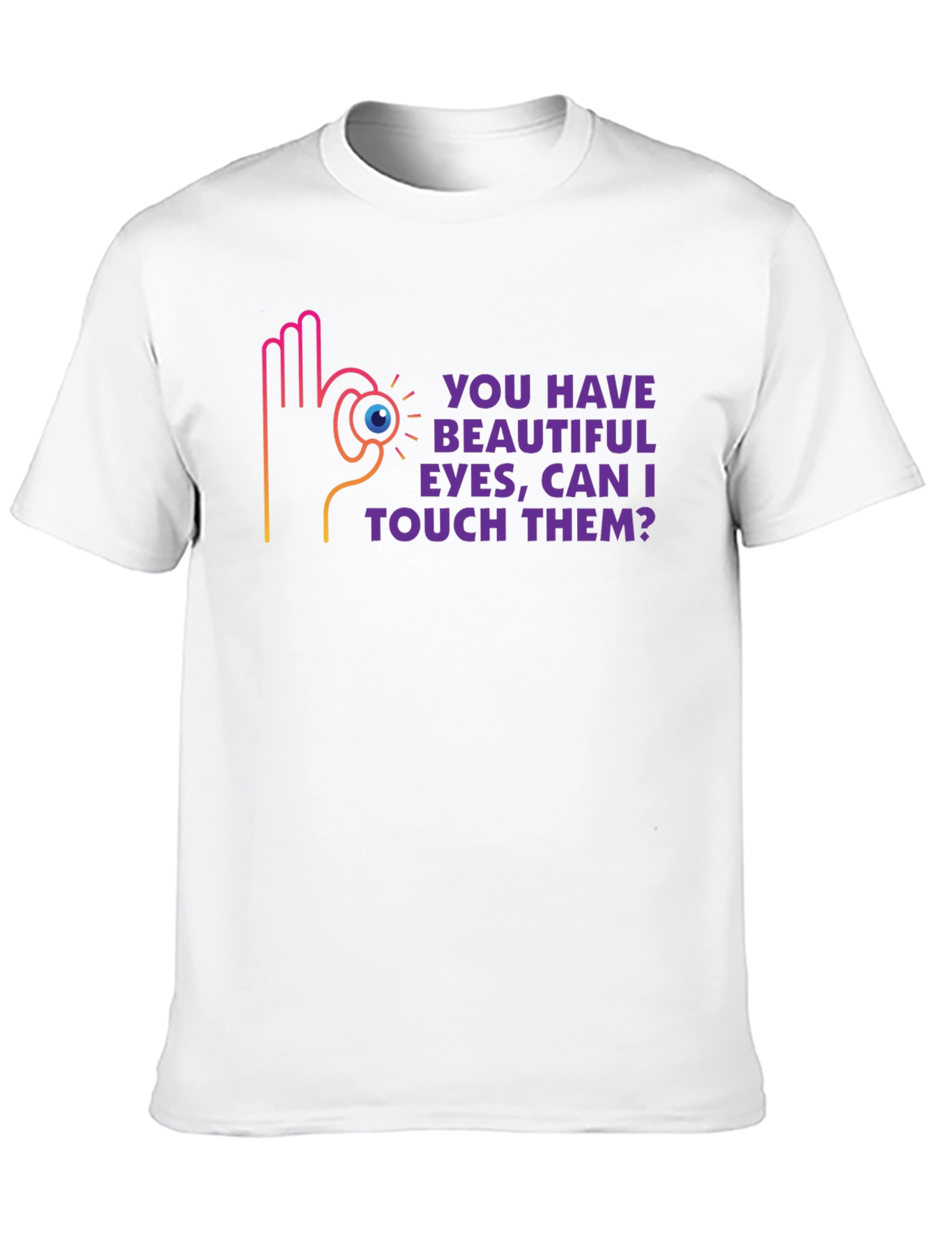 Black Humorous Graphic Tee - Beautiful Eyes Design view 10