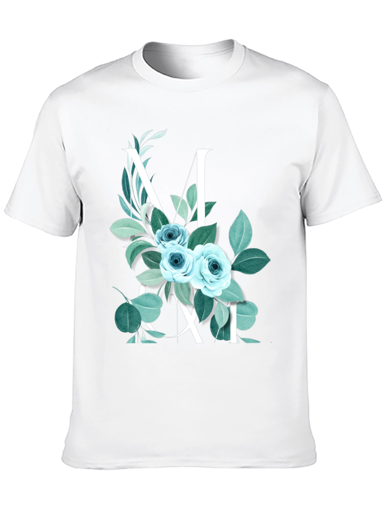 Black Floral Initial T-Shirt - M view 10