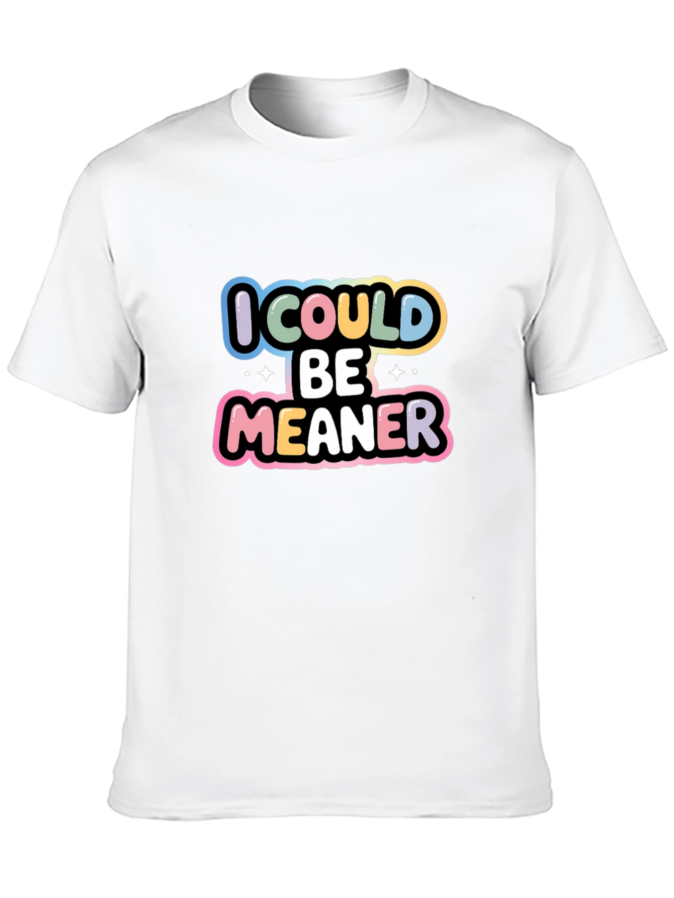 Black I Could Be Meaner Black Graphic Tee view 10
