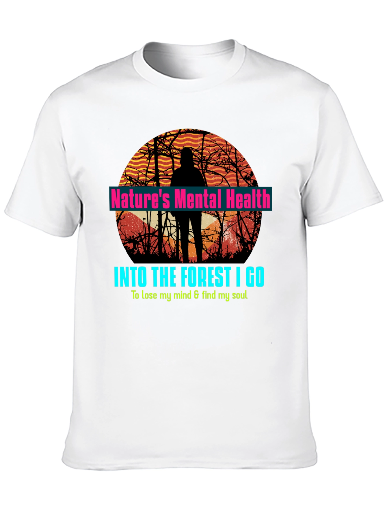 Black Nature's Mental Health Forest T-Shirt view 10