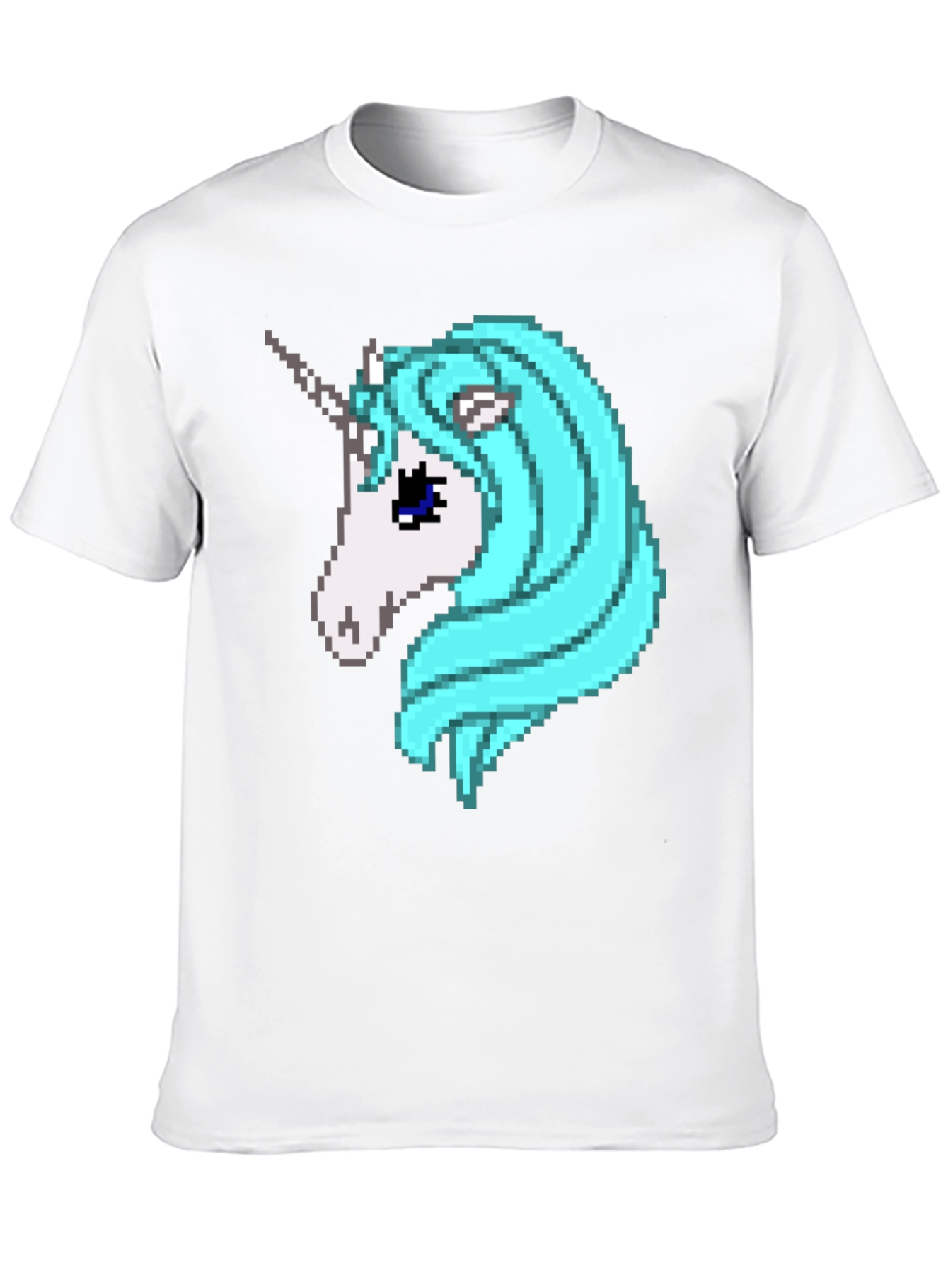 Black Pixel Unicorn Graphic Tee - Black Cotton Blend view 10