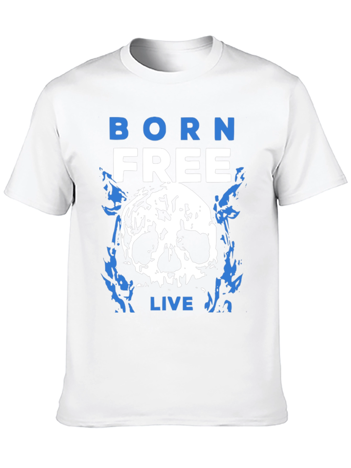 Black Born Free Skull Graphic T-Shirt - Black view 10