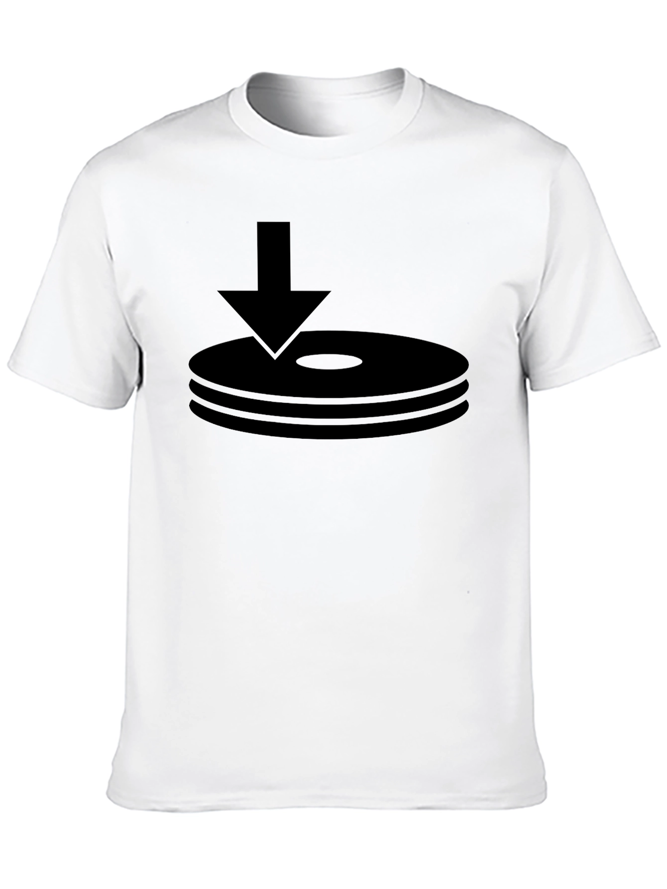 Black Black T-Shirt with Download Icon view 10