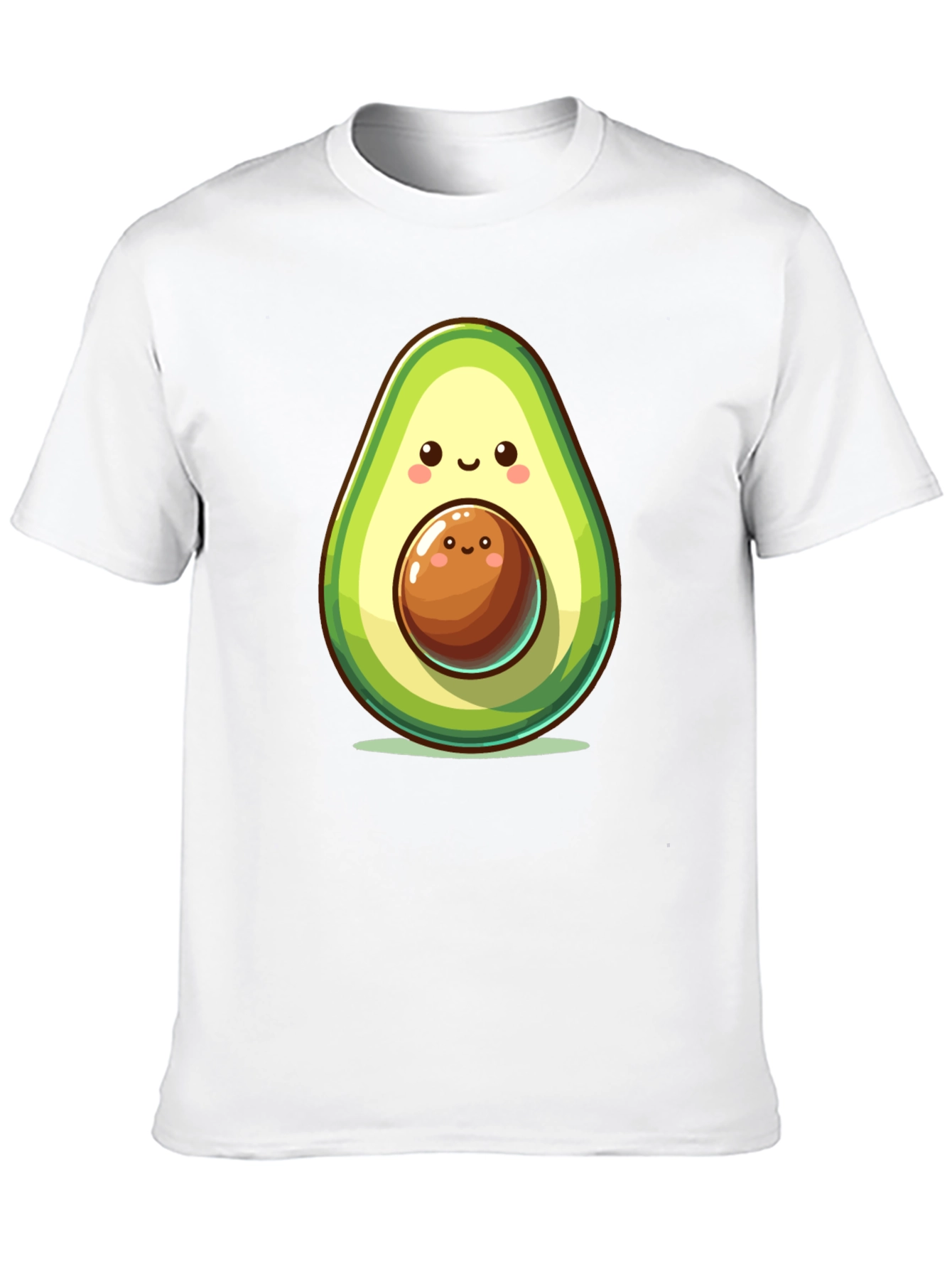 Black Cute Avocado Cartoon Graphic Black T-Shirt view 10