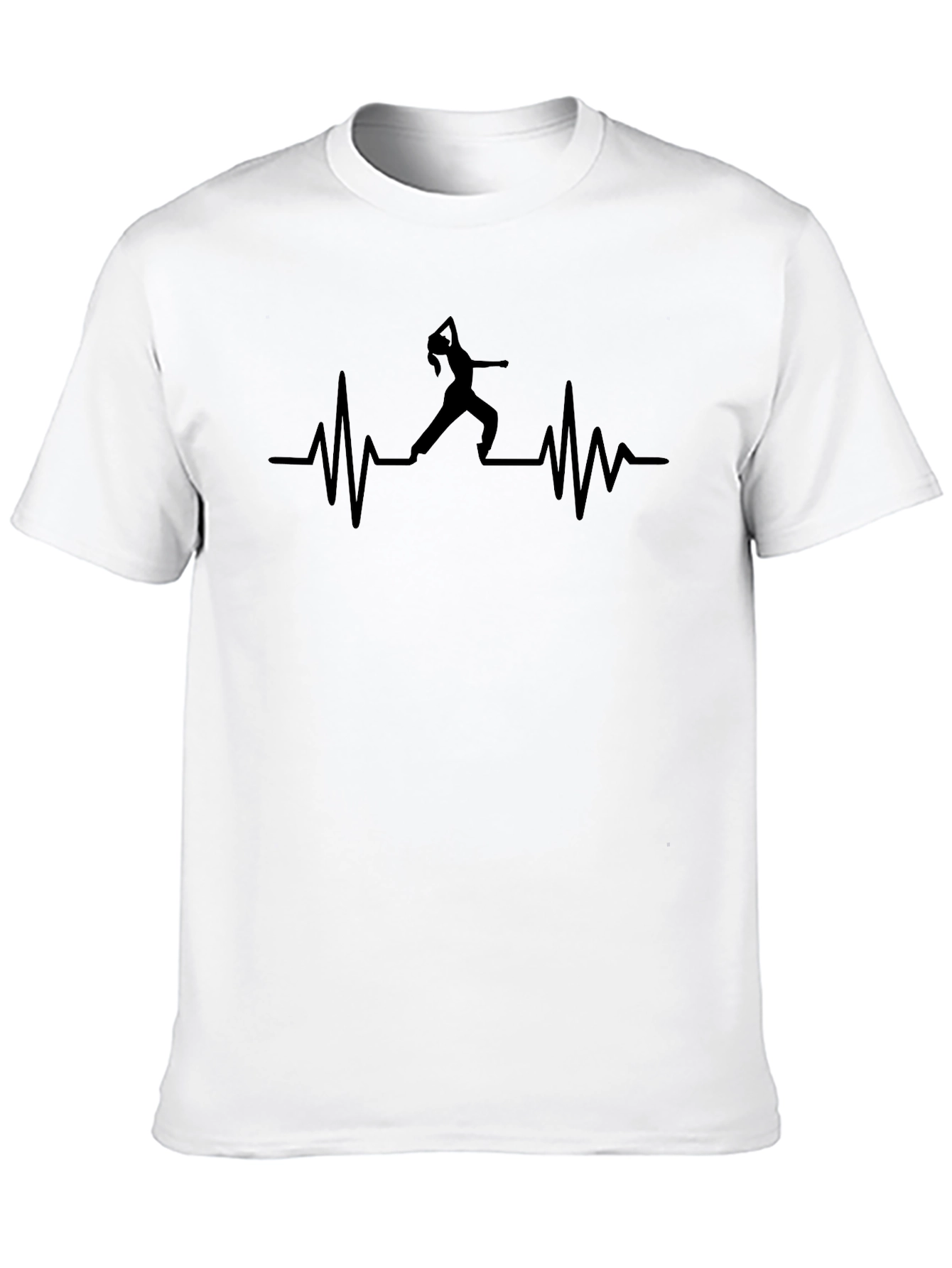 Black Dancing Heartbeat Graphic Tee - Black Cotton Shirt view 10