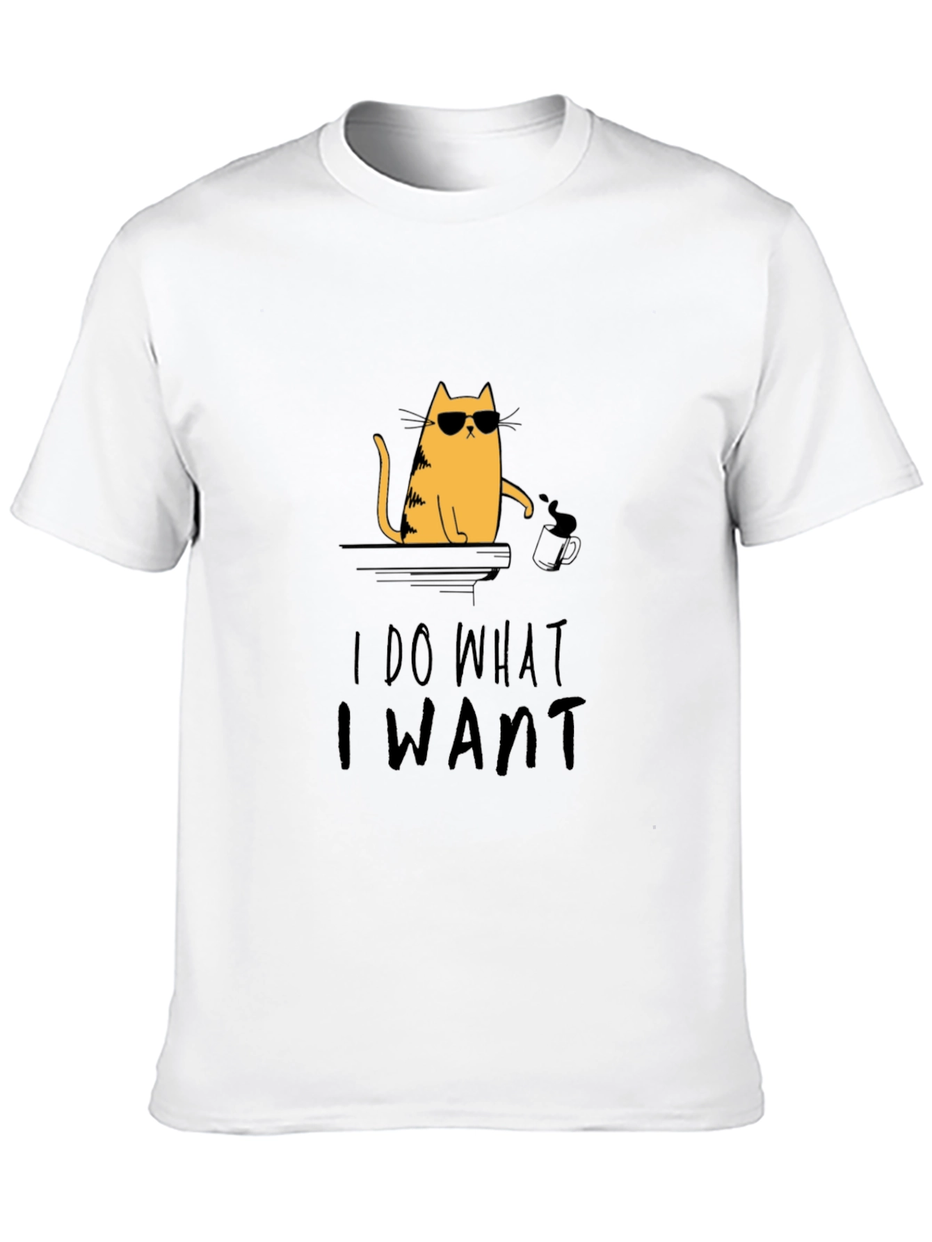 Black I Do What I Want Cat Graphic Tee - Cool & Casual Black T-Shirt view 10