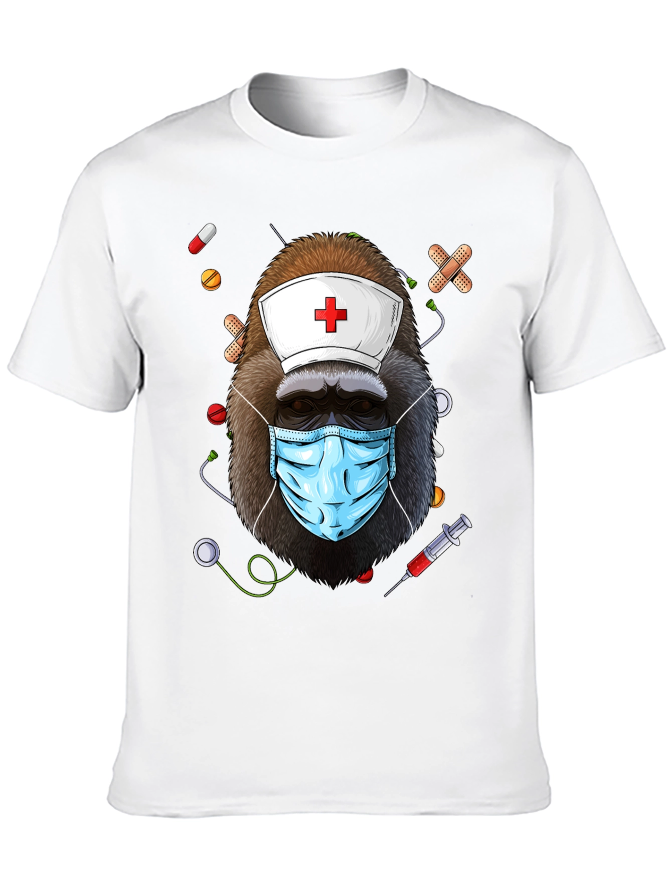 Black Nurse Gorilla T-Shirt - Medical Humor Tee view 10