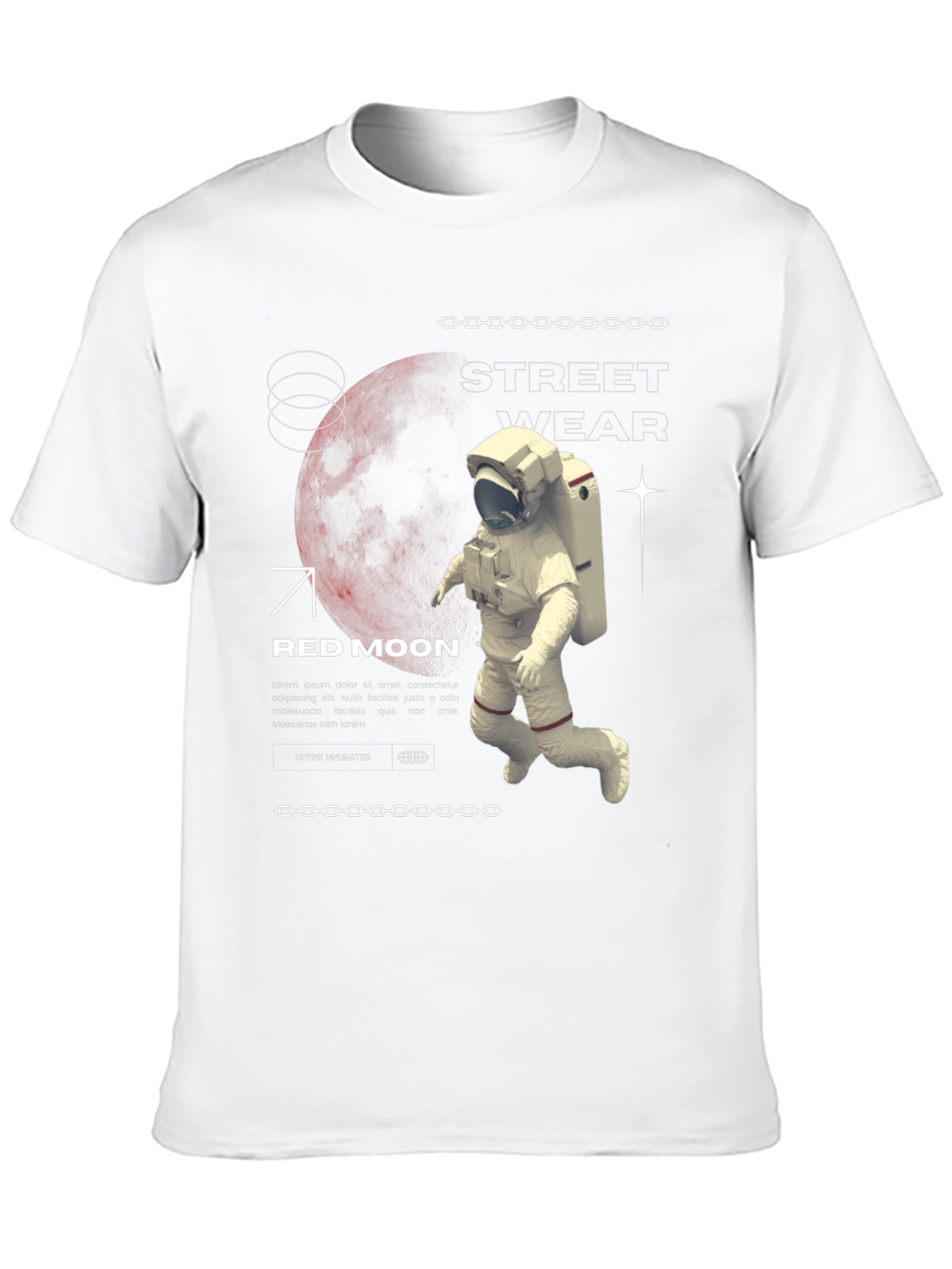 Black Red Moon Streetwear Graphic Tee view 10