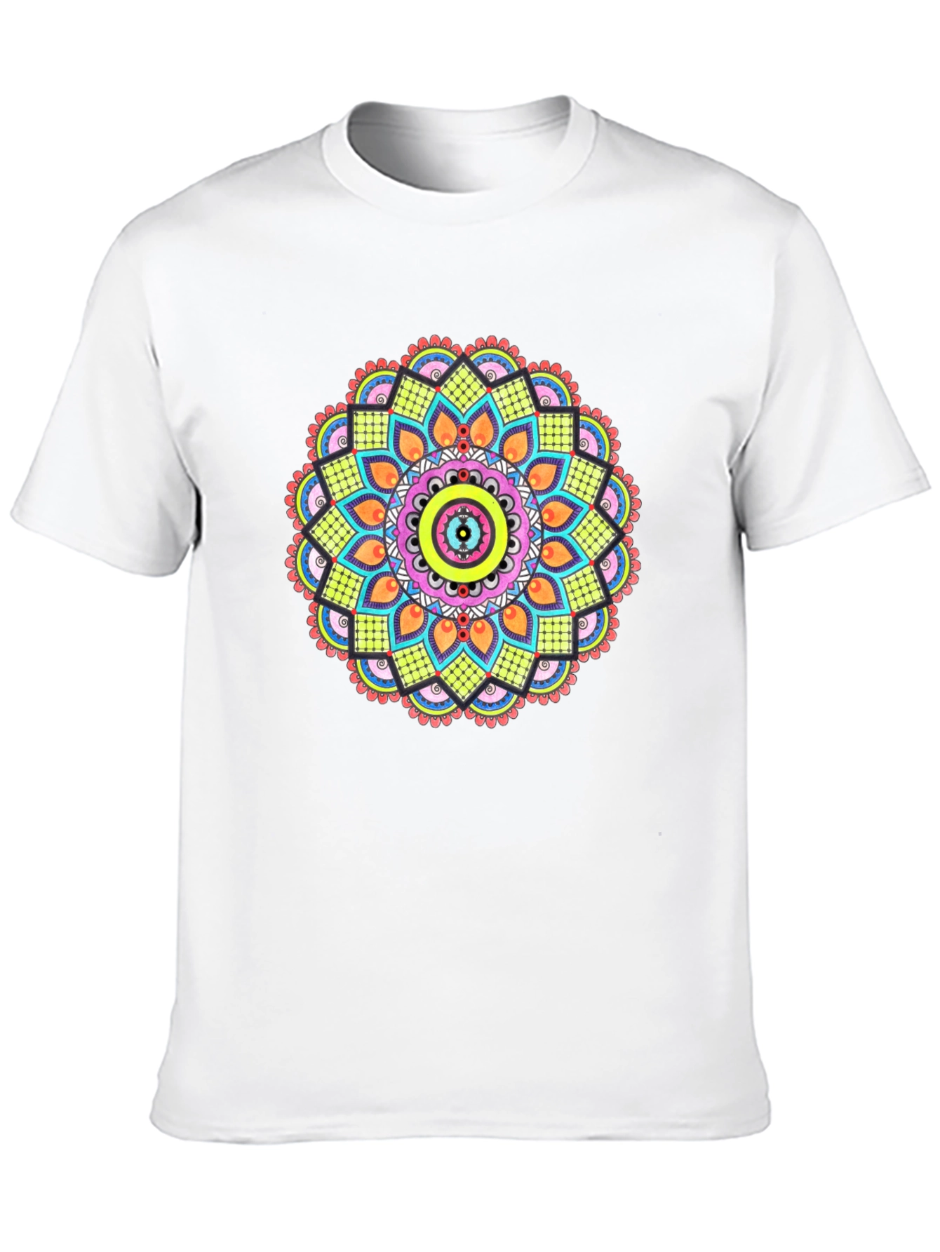 Black Mandala Print Black T-Shirt view 10