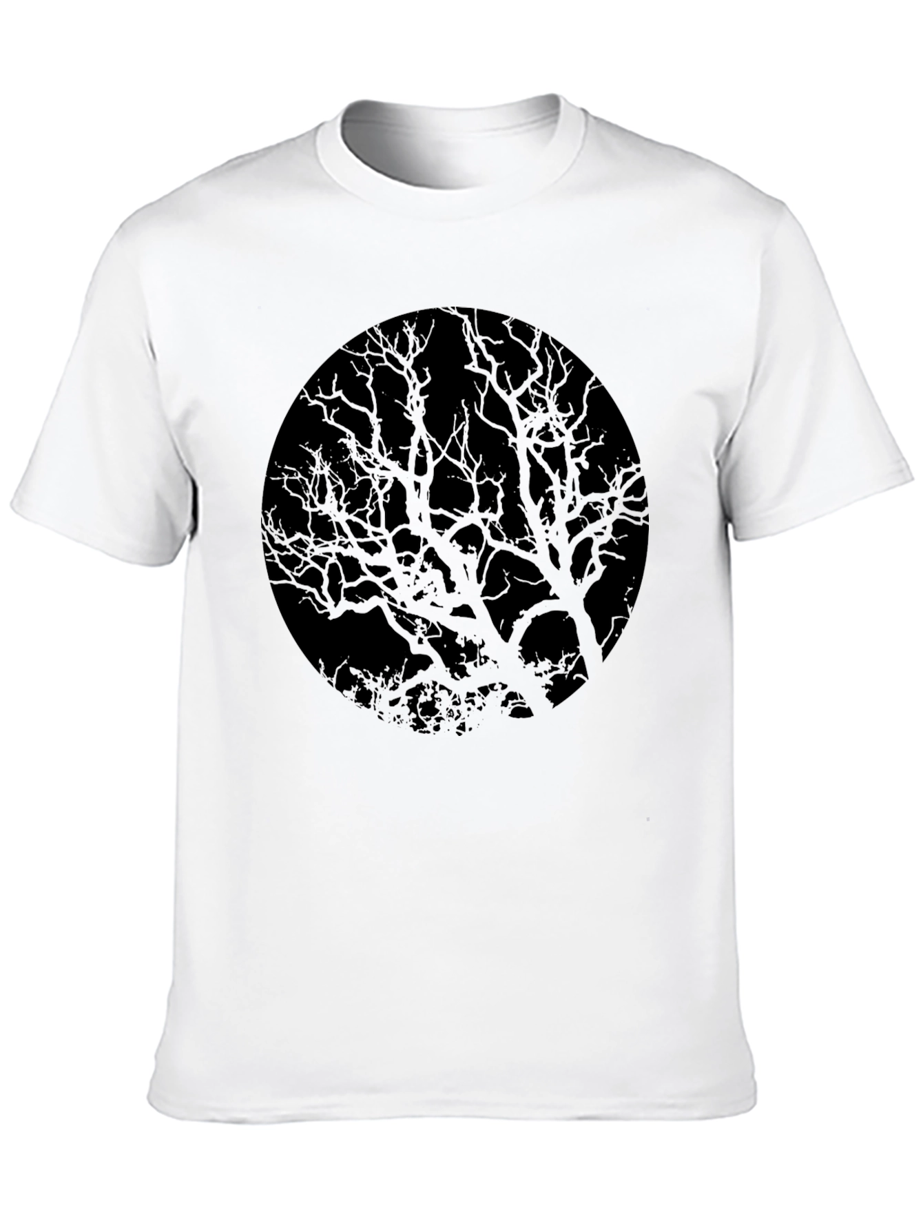 Black Black Tree Silhouette Graphic Tee - Men's Short Sleeve Crew Neck view 10
