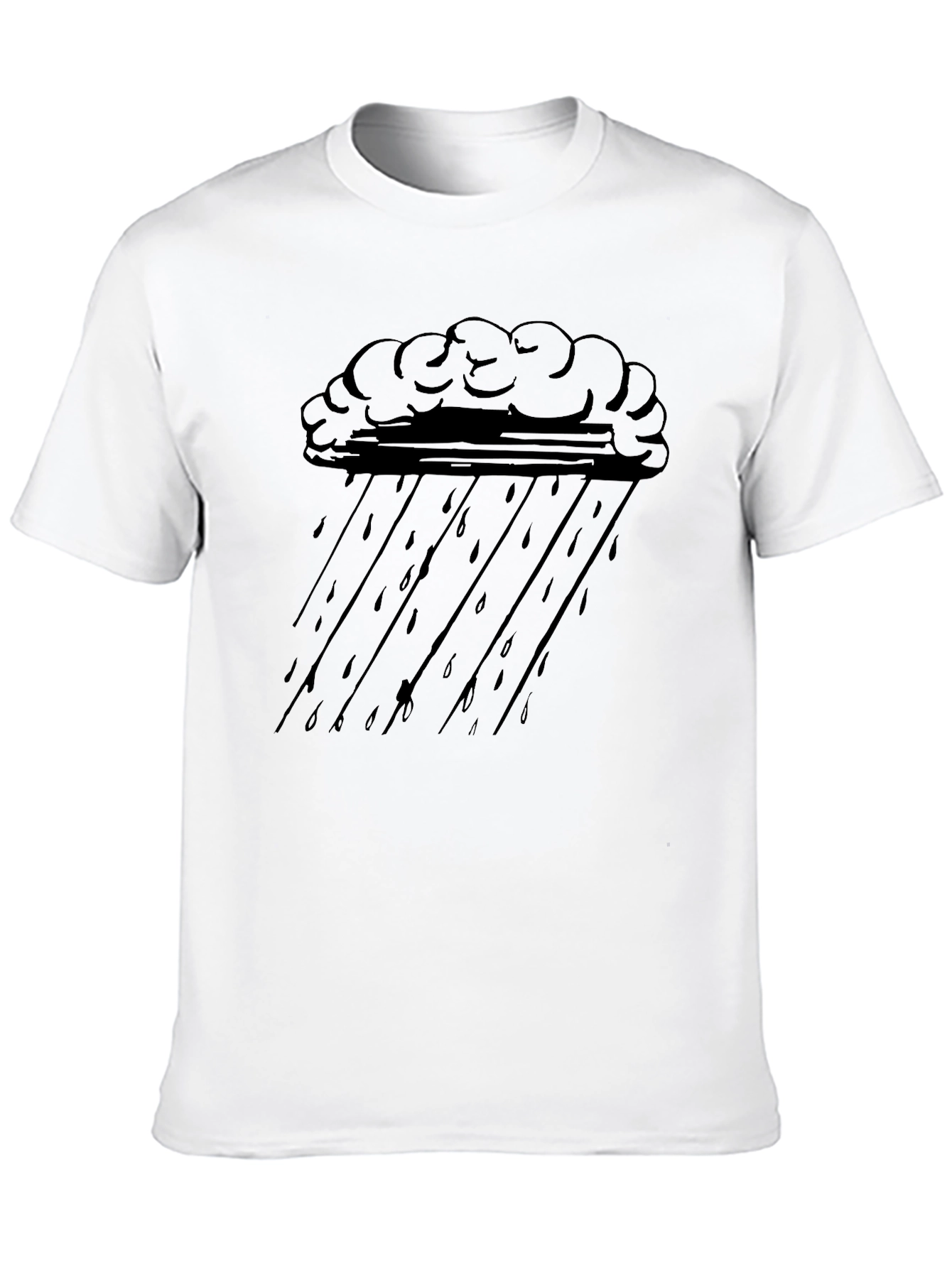 Black Cloud & Rain Graphic T-Shirt - Soft Cotton Comfort view 10