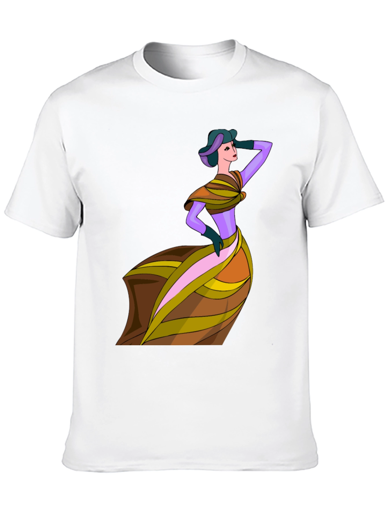 Black Retro Lady T-Shirt - Vintage Style Graphic Tee view 10