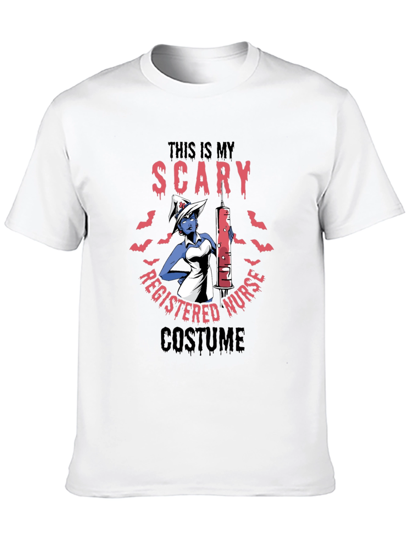Black Scary Nurse Halloween Costume T-Shirt view 10