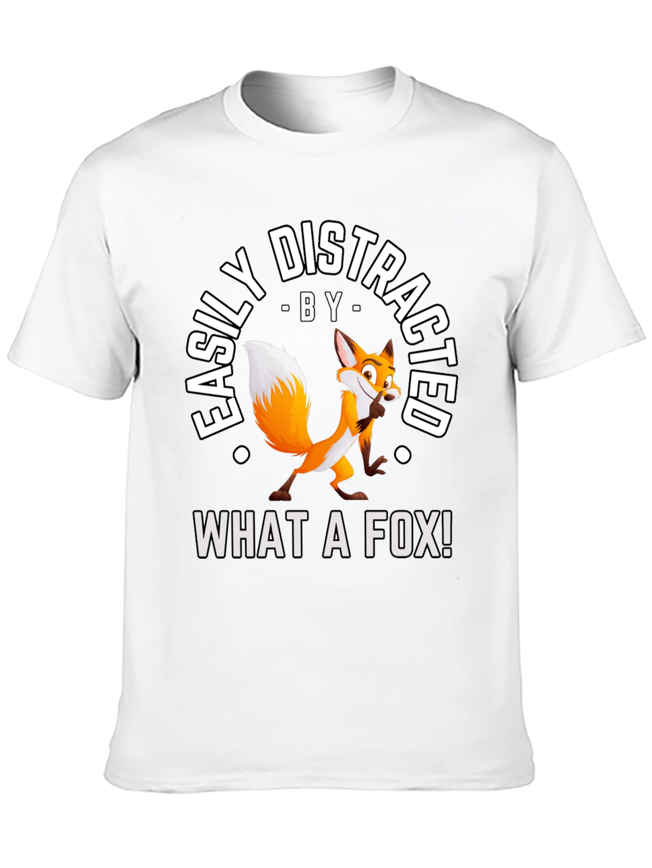 Black Easily Distracted By What A Fox! T-Shirt view 10