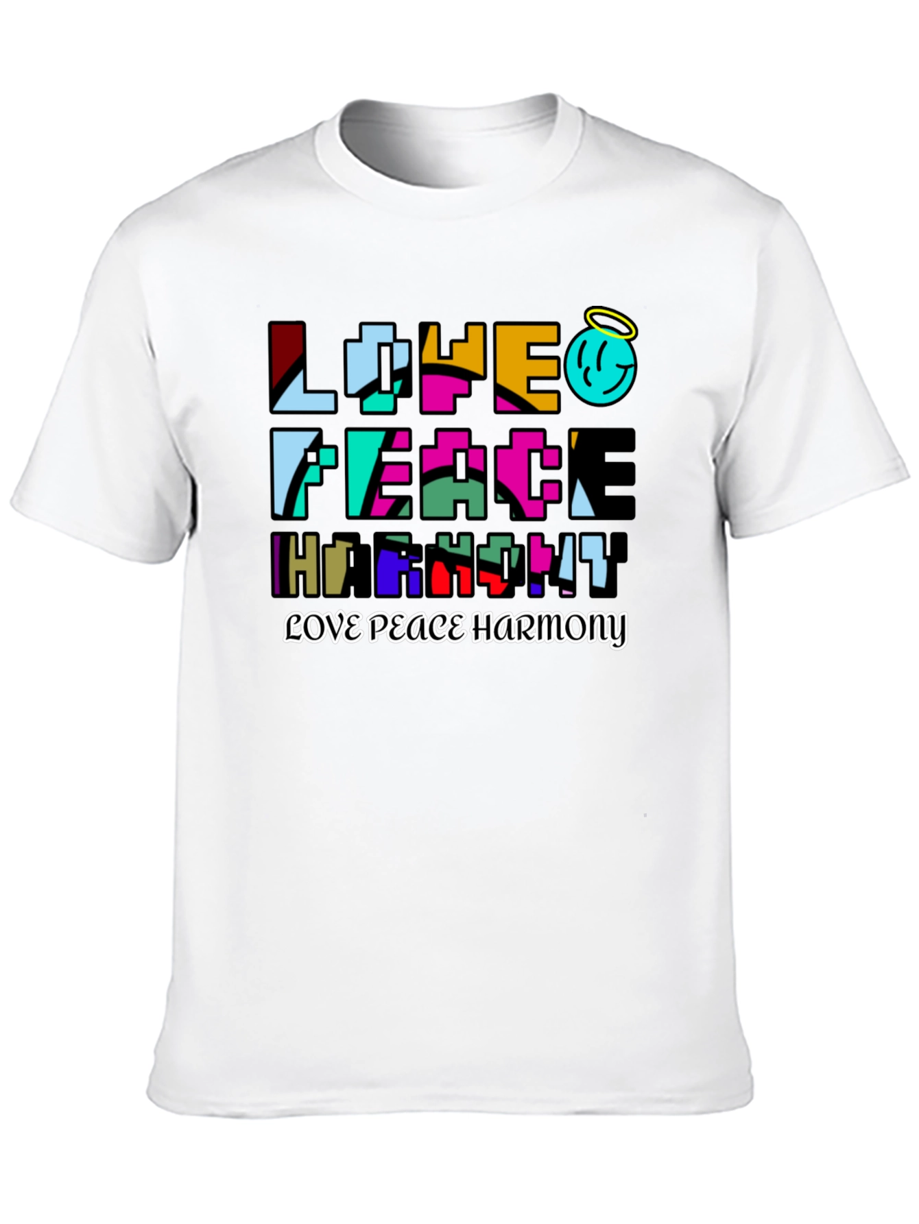 Black Love Peace Harmony Graphic T-Shirt - Black view 10