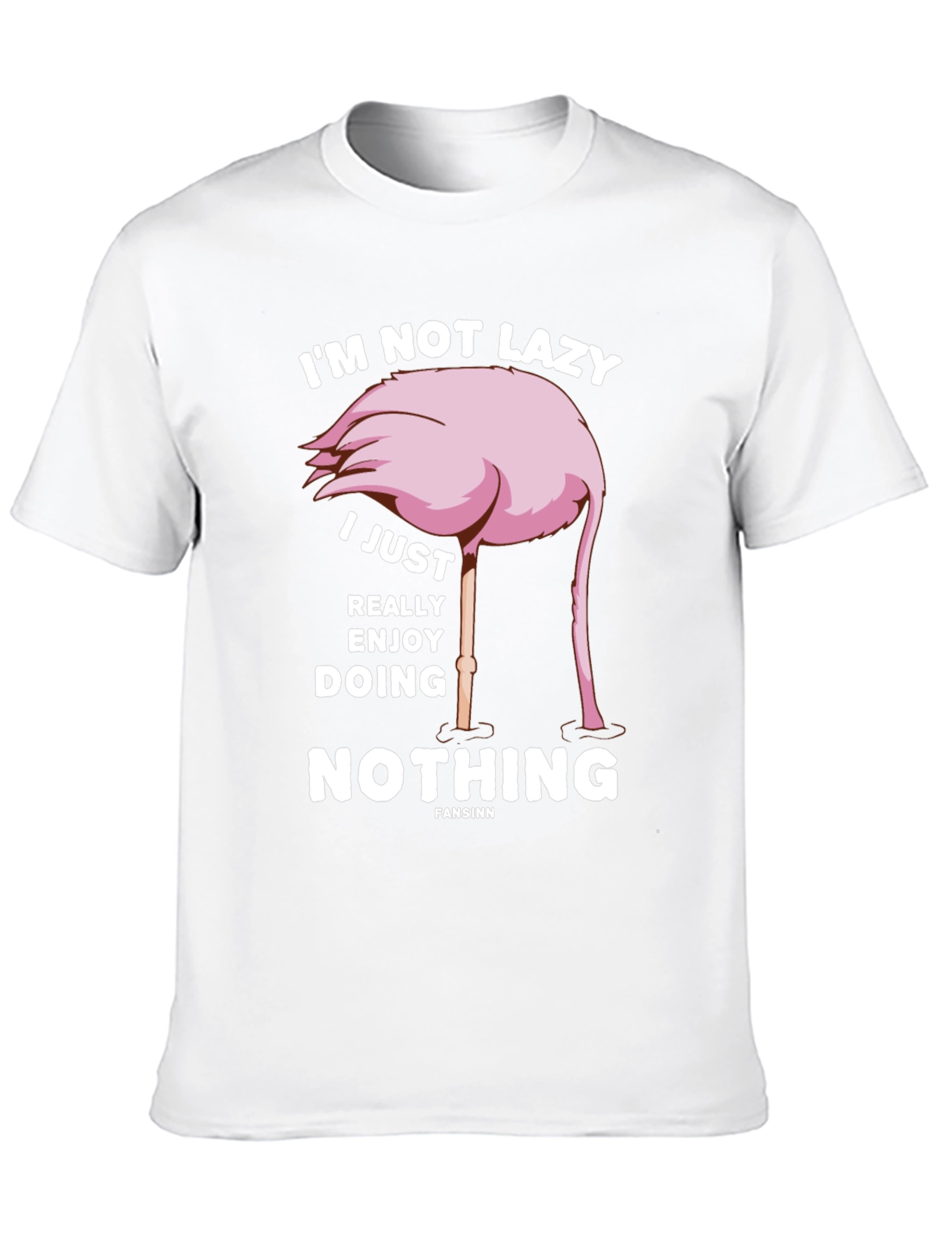 Black Funny Flamingo Lazy T-Shirt view 10