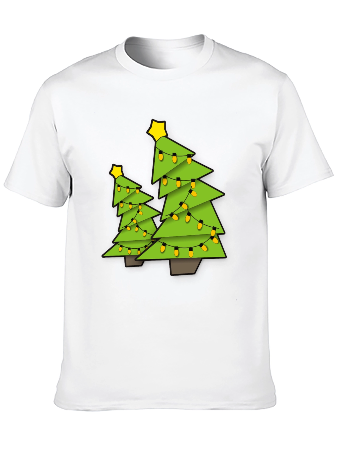 Black Festive Christmas Tree Graphic Tee - Black view 10