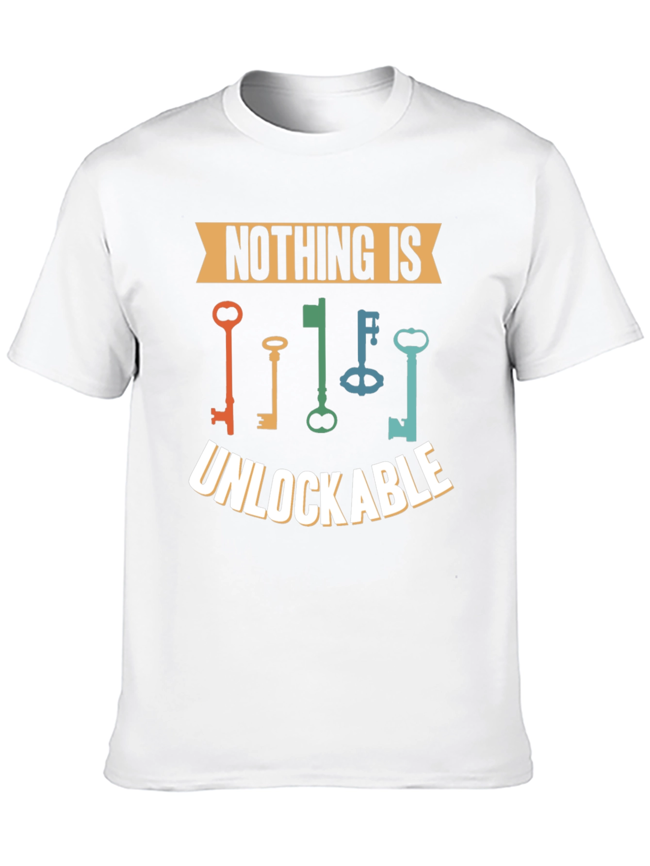 Black Nothing is Unlockable Graphic T-Shirt view 10