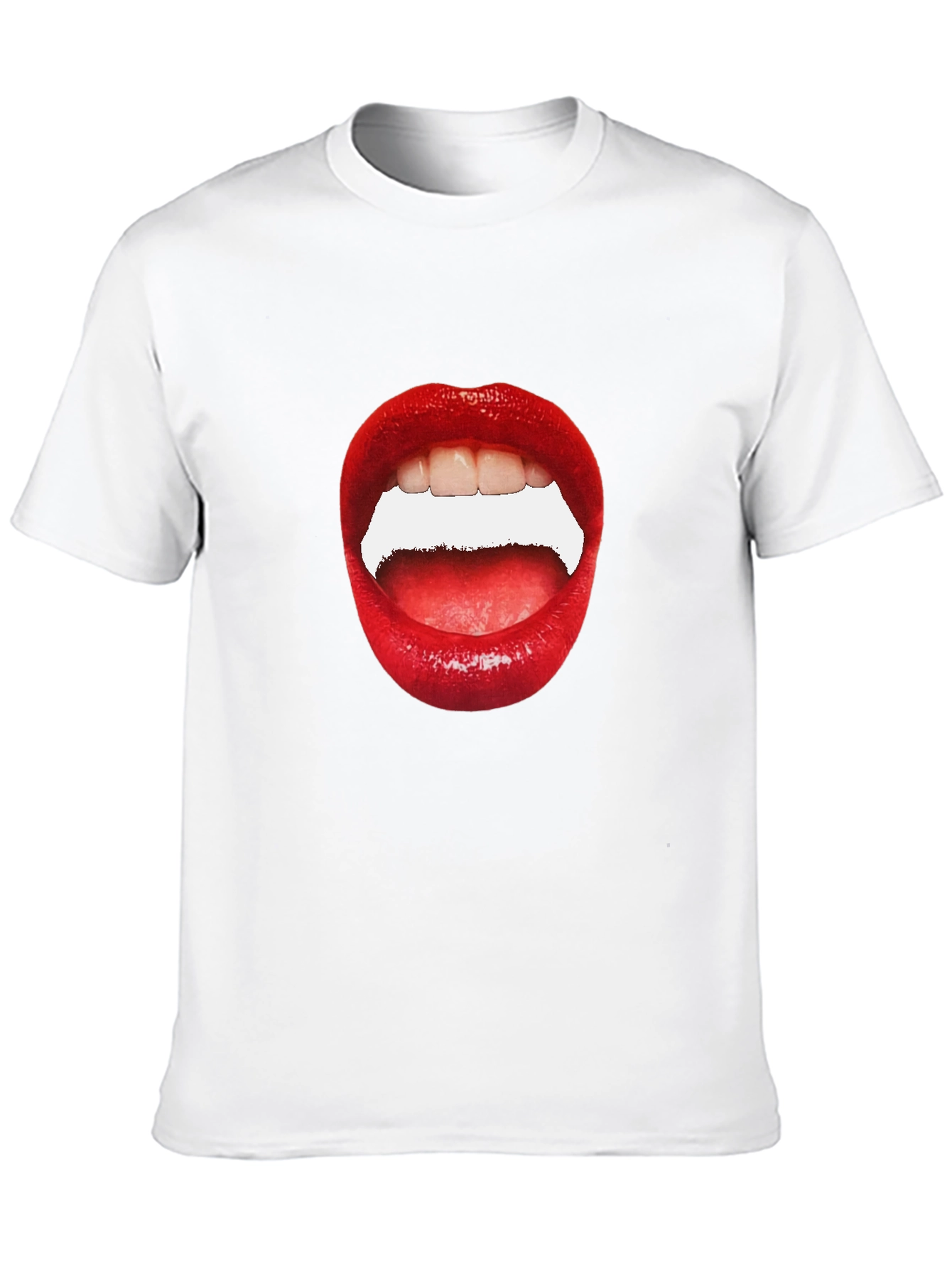 Black Bold Lip Graphic Tee - Black Unisex T-Shirt view 10