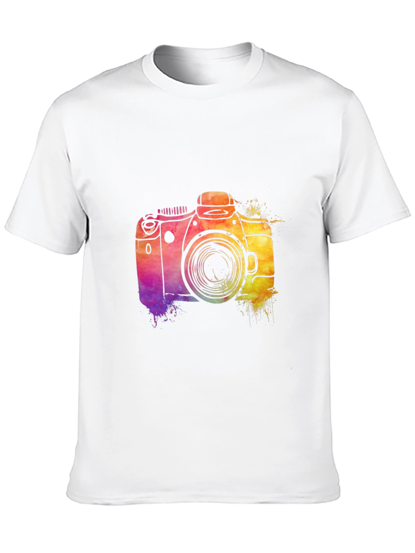 Black Watercolor Camera Graphic T-Shirt view 10