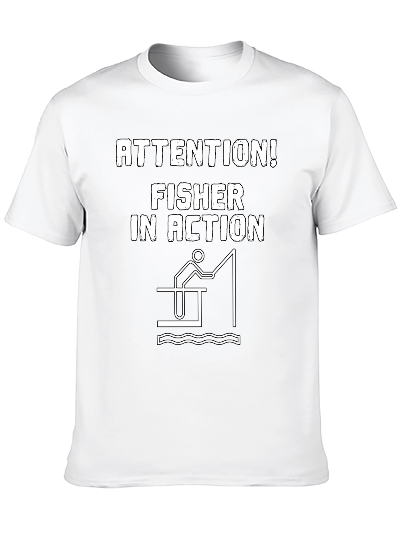 Black Attention! Fisher In Action Black T-Shirt view 10
