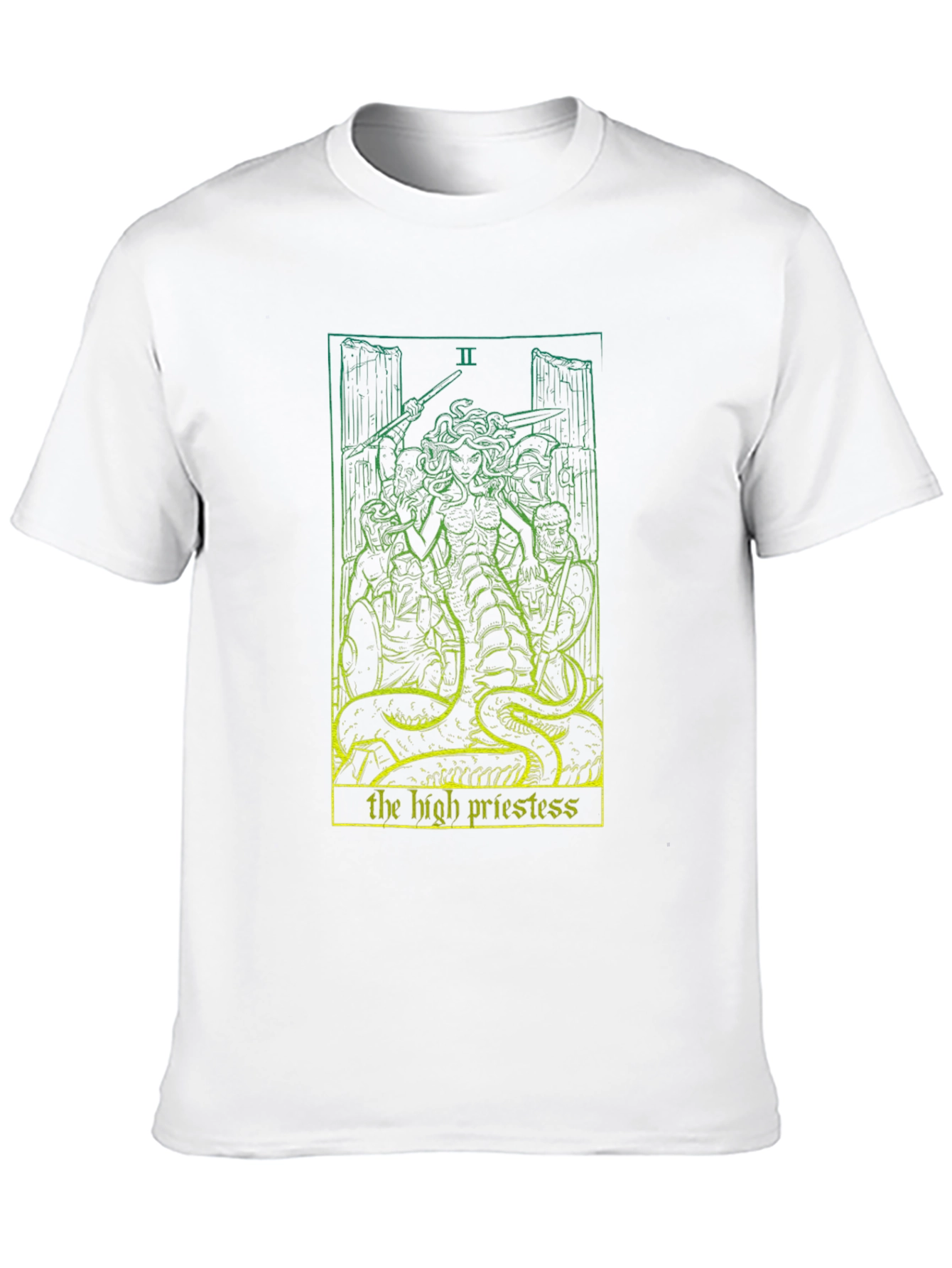 Black The High Priestess Tarot Card T-Shirt - Black view 10