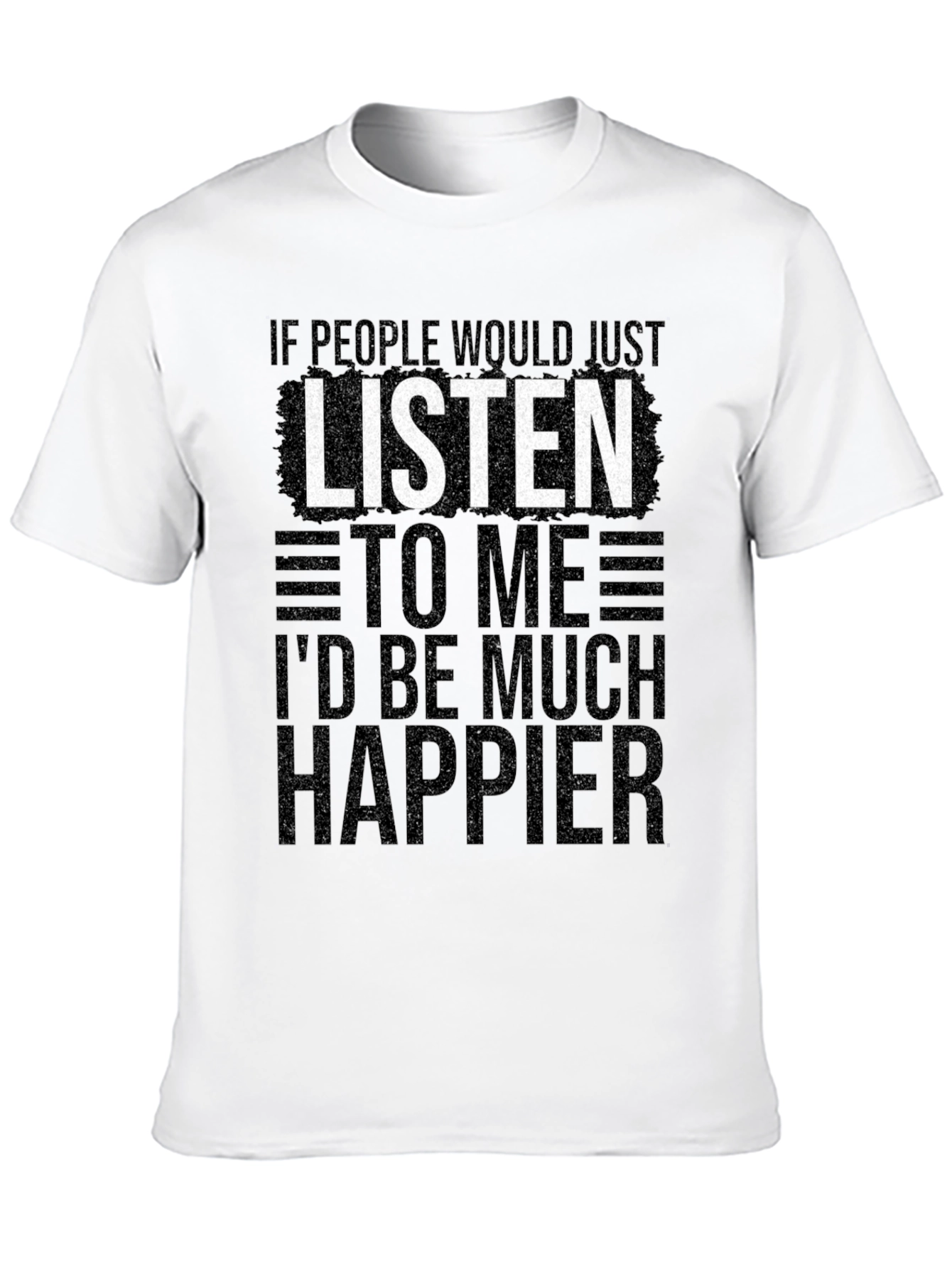 Black Listen To Me Graphic Tee - Mens Black T-Shirt view 10