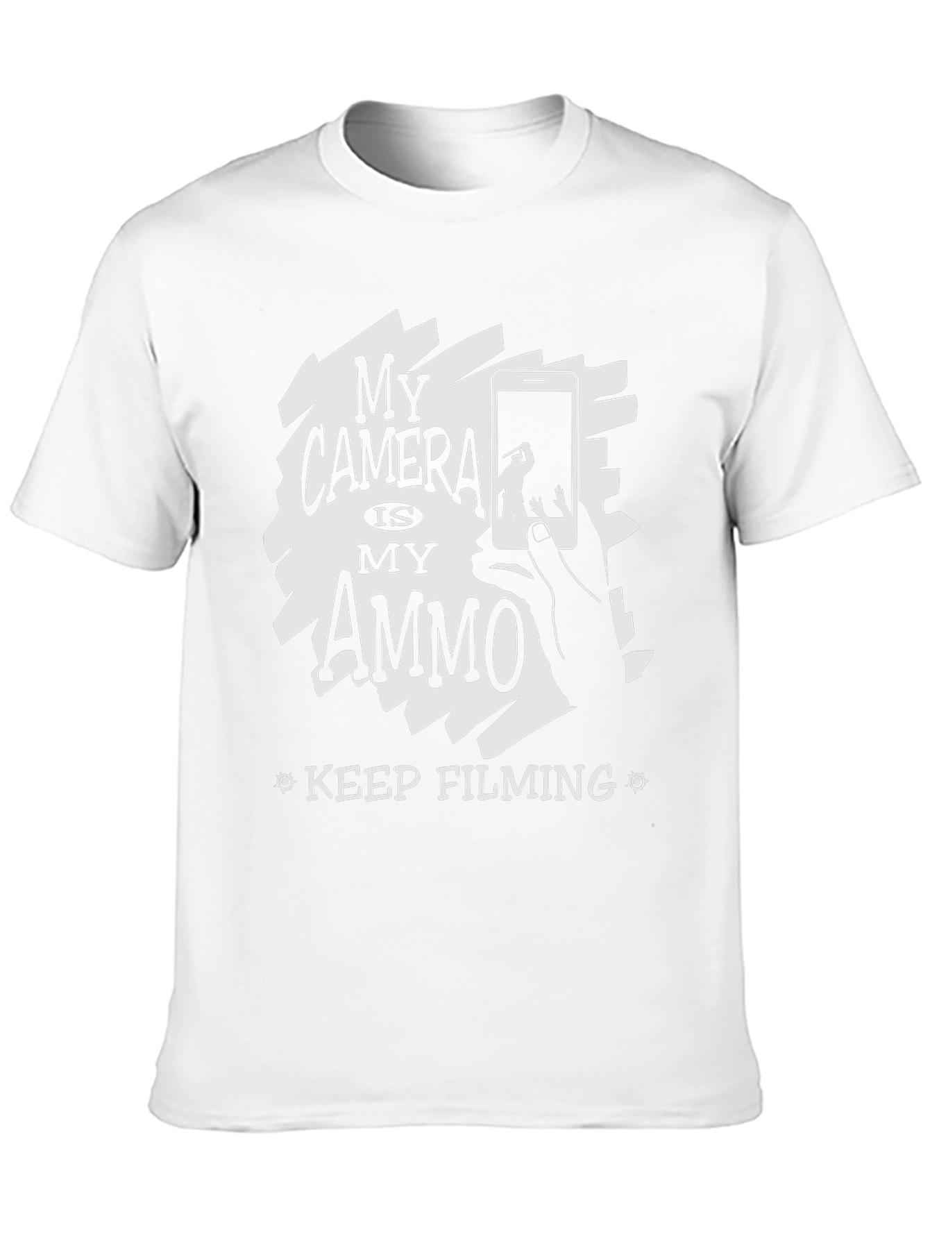 Black My Camera Is My Ammo Black T-Shirt view 10