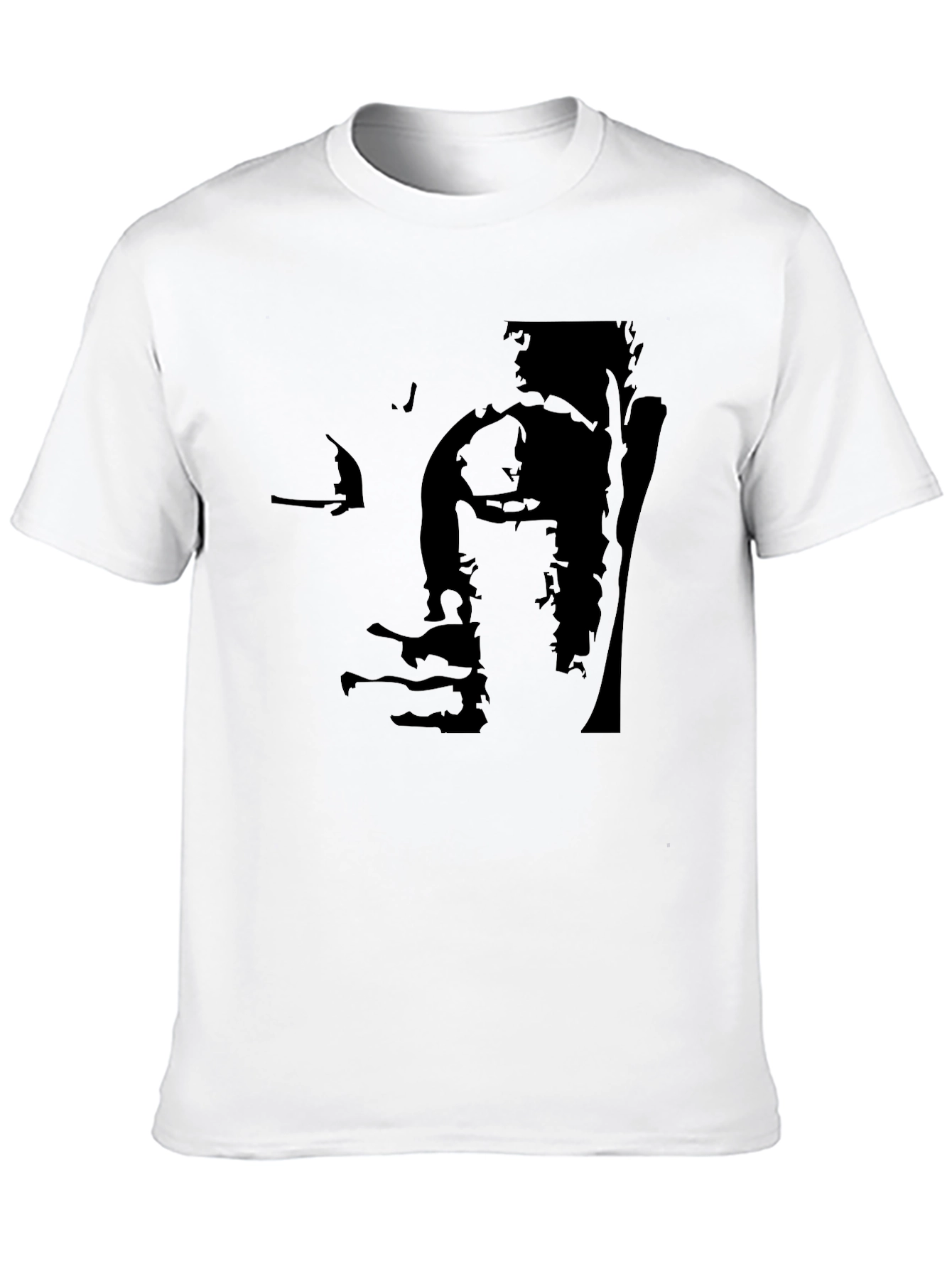 Black Abstract Buddha Graphic Black T-Shirt view 10