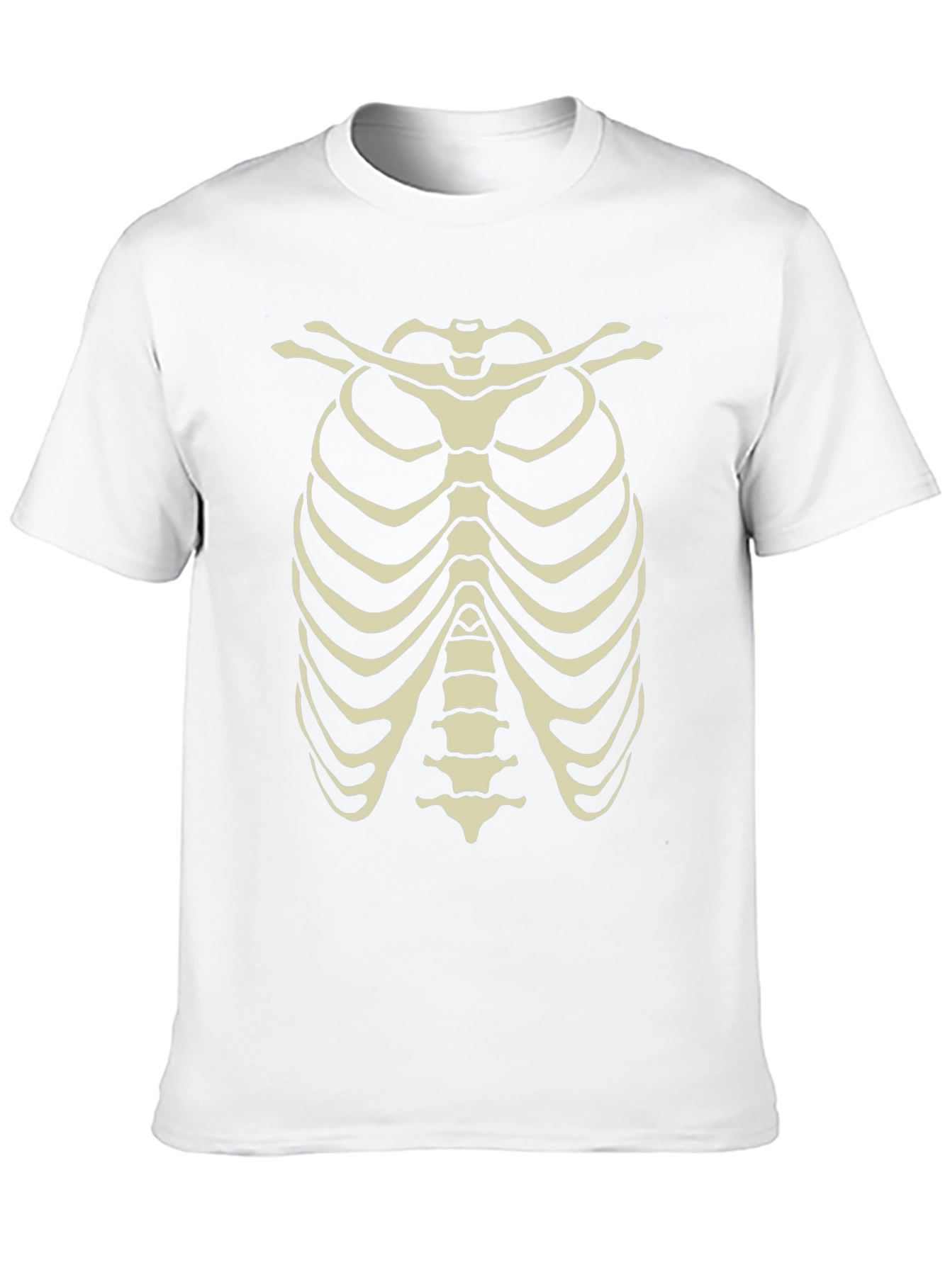 Black Skeleton Rib Cage Graphic Tee - Halloween Costume Shirt view 10