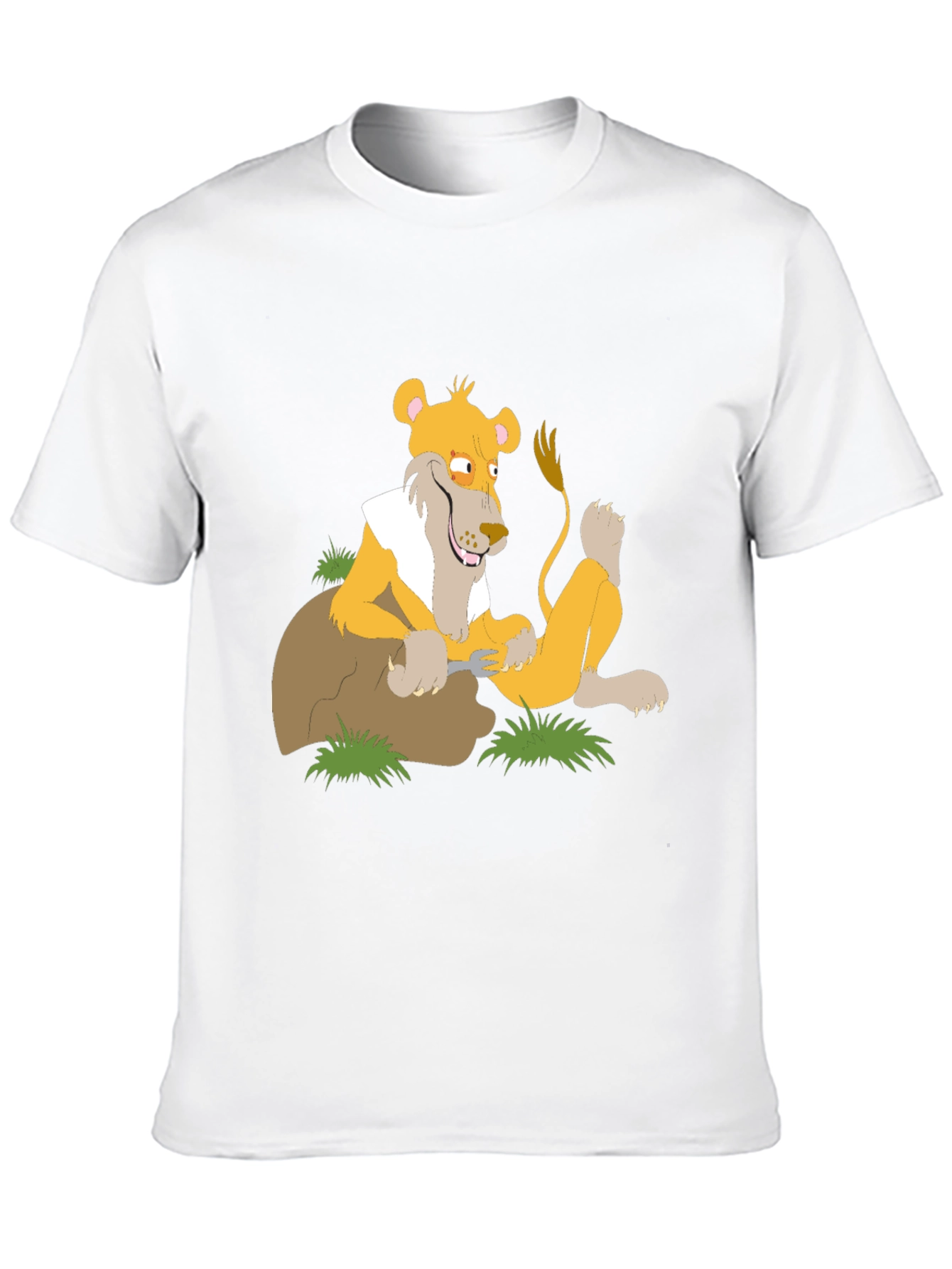 Black Lion Cartoon Graphic T-Shirt - Black view 10