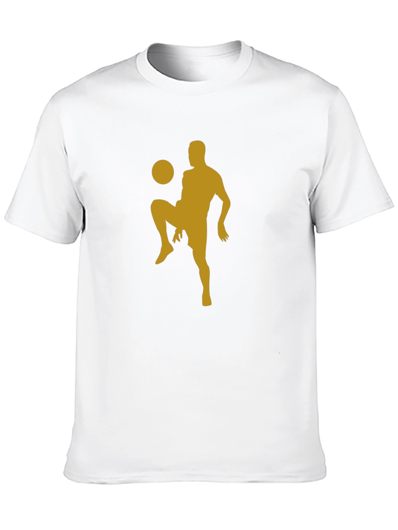 Black Soccer Player Silhouette Tee - Black Cotton Blend Shirt view 10