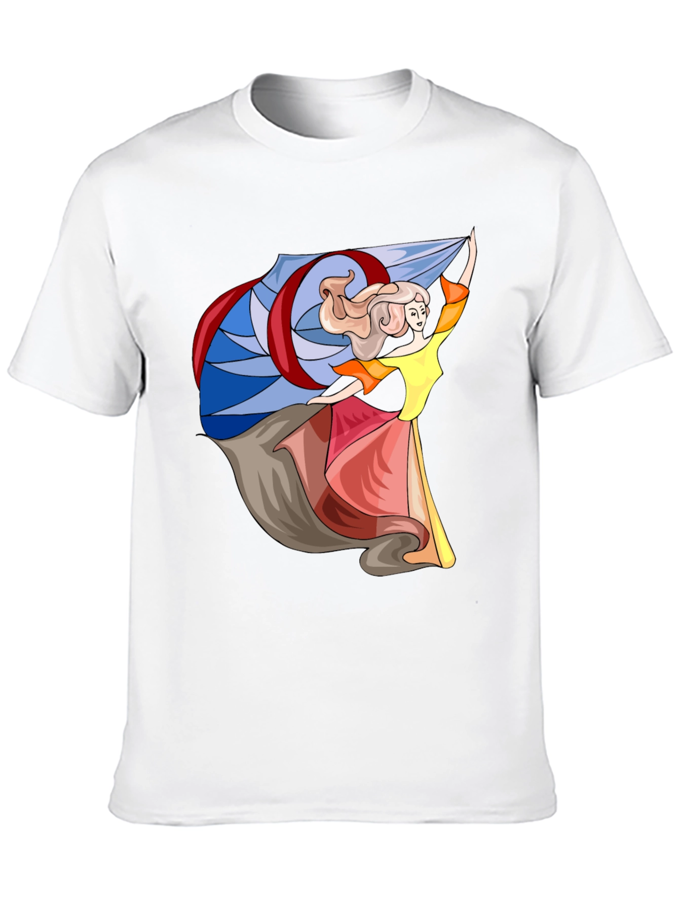 Black Whimsical Dancer Graphic Tee - Black Cotton Blend view 10