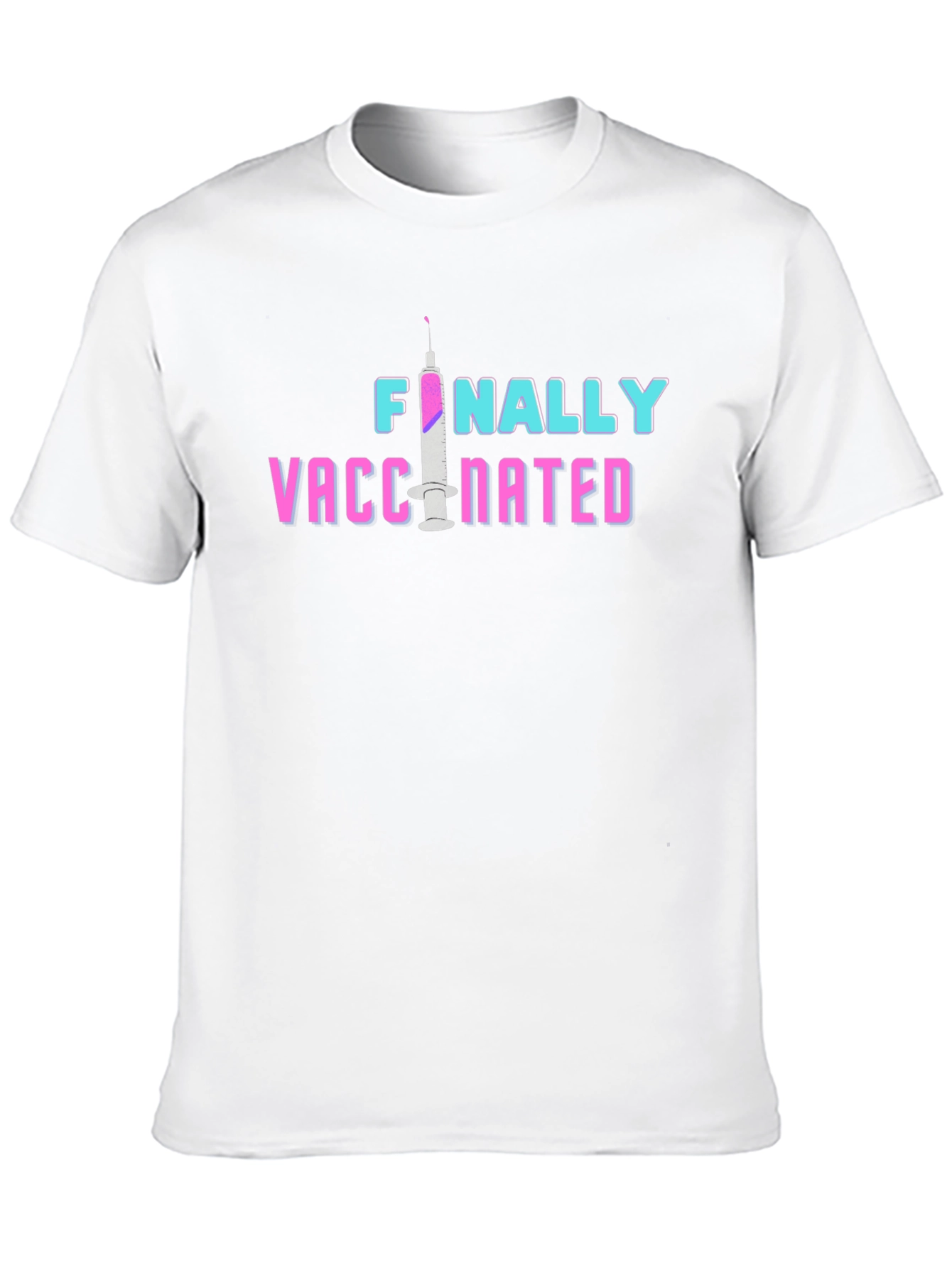 Black Finally Vaccinated Graphic Tee - Unisex Black T-Shirt view 10