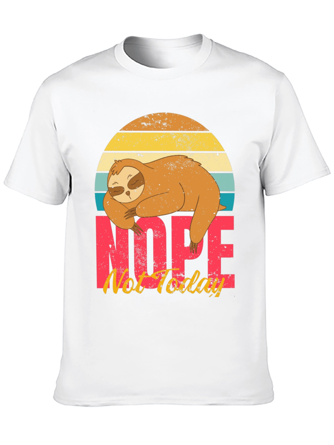 Black Nope, Not Today Sloth Graphic T-Shirt view 10