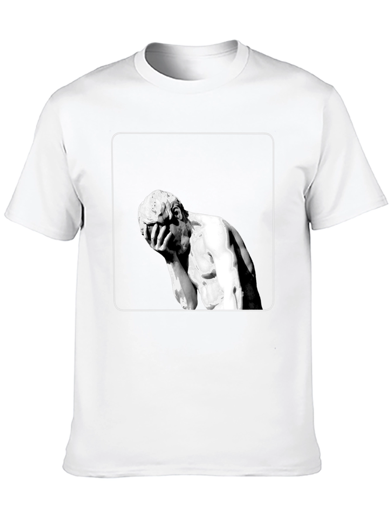 Black Modern Art Tee - Melancholy Statue Graphic view 10