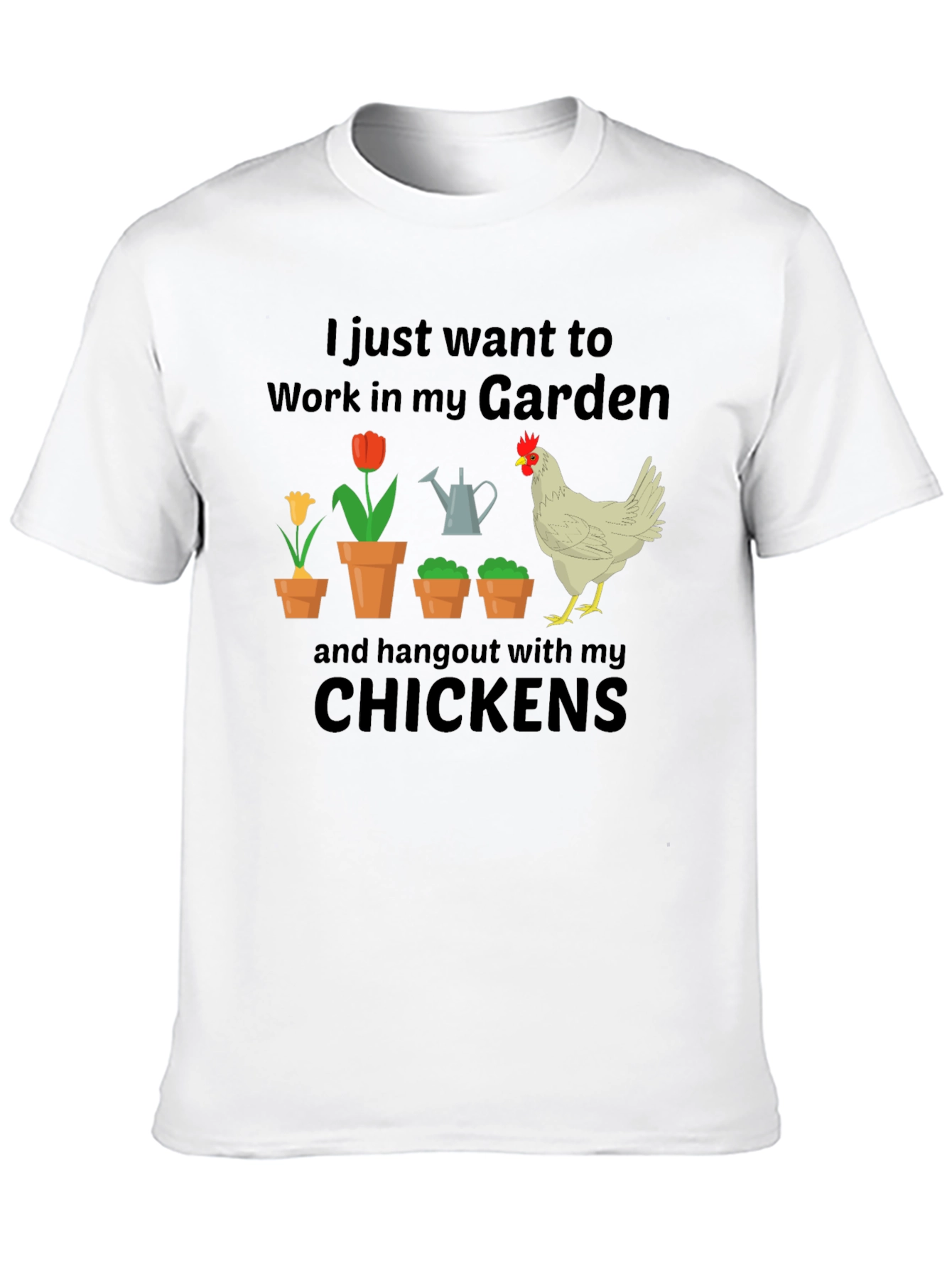 Black Gardening & Chickens T-Shirt view 10