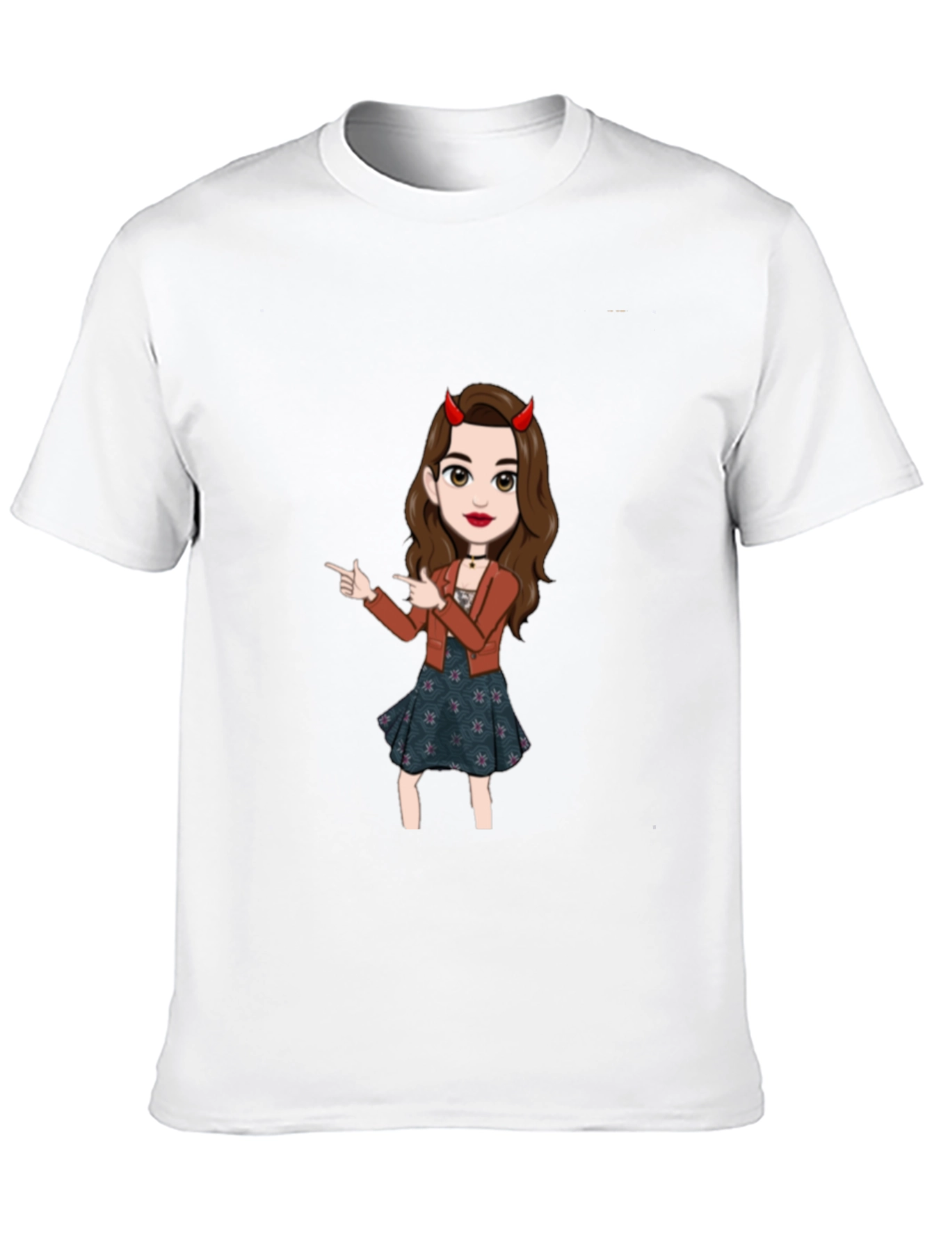 Black Fun Devil Girl Graphic Tee - Black Cotton Blend view 10