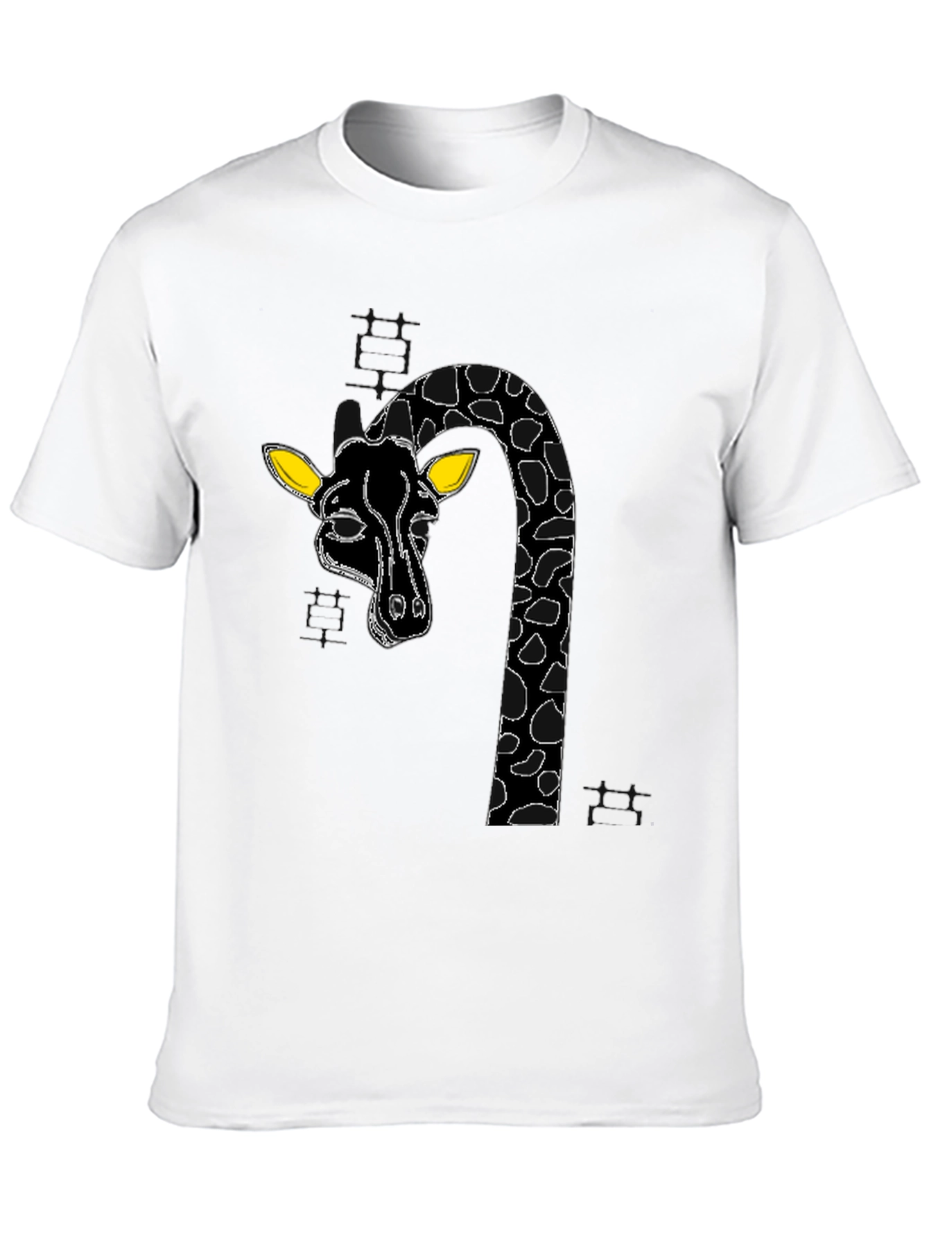 Black Giraffe Graphic Tee - Quirky Black Cotton T-Shirt view 10