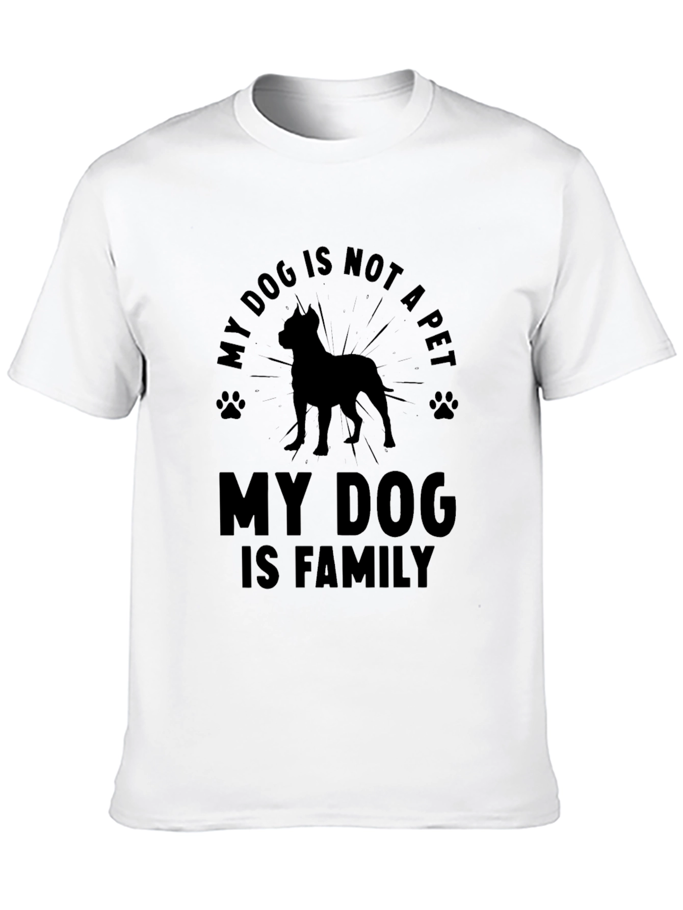 Black My Dog is Family T-Shirt - Black Crew Neck Tee view 10