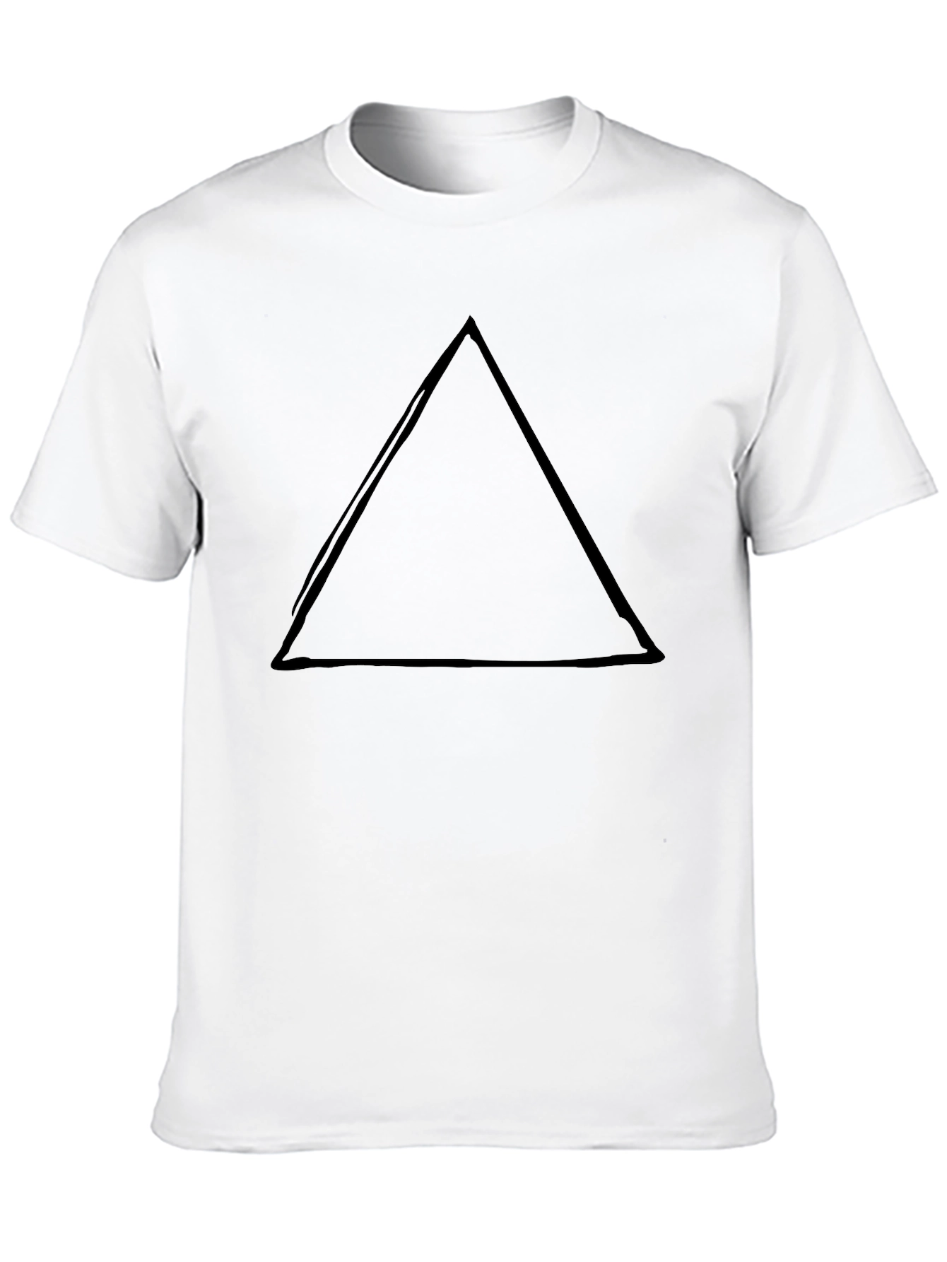Black Minimalist Black T-Shirt with Triangle Design view 10