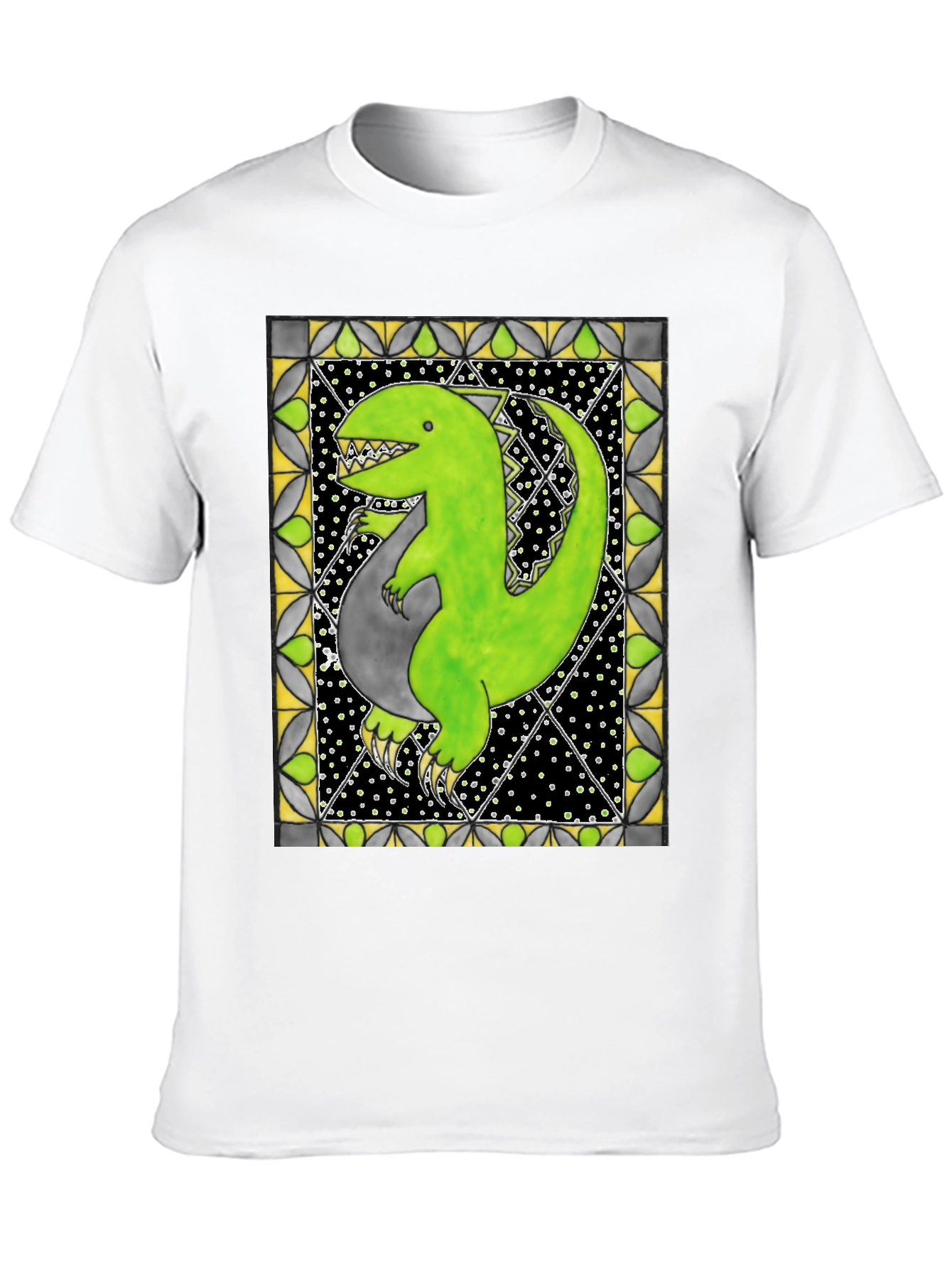 Black Dinosaur T-Shirt - Funky Graphic Tee view 10